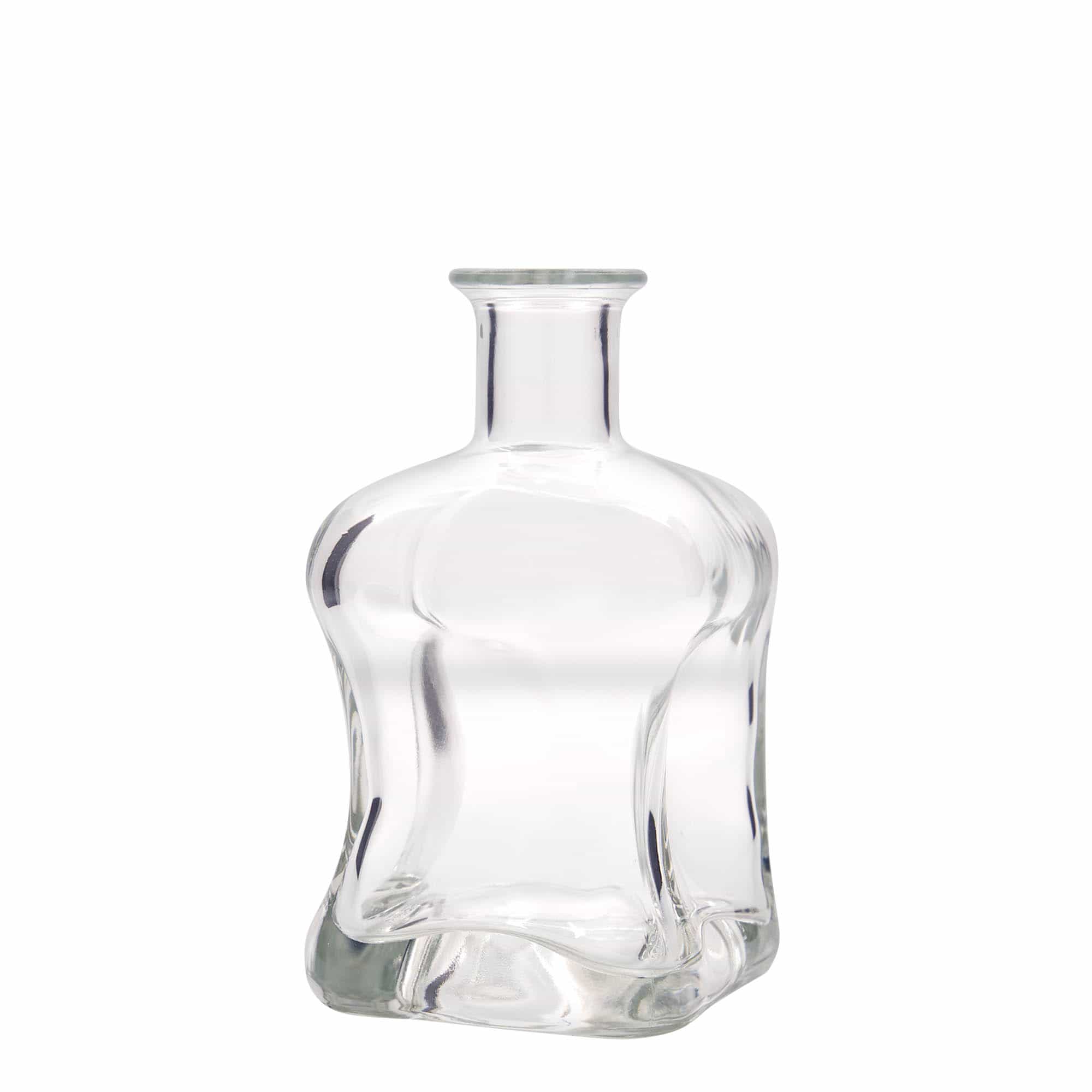 Botella de vidrio de 500 ml 'Dublin', cuadrada, boca: corcho
