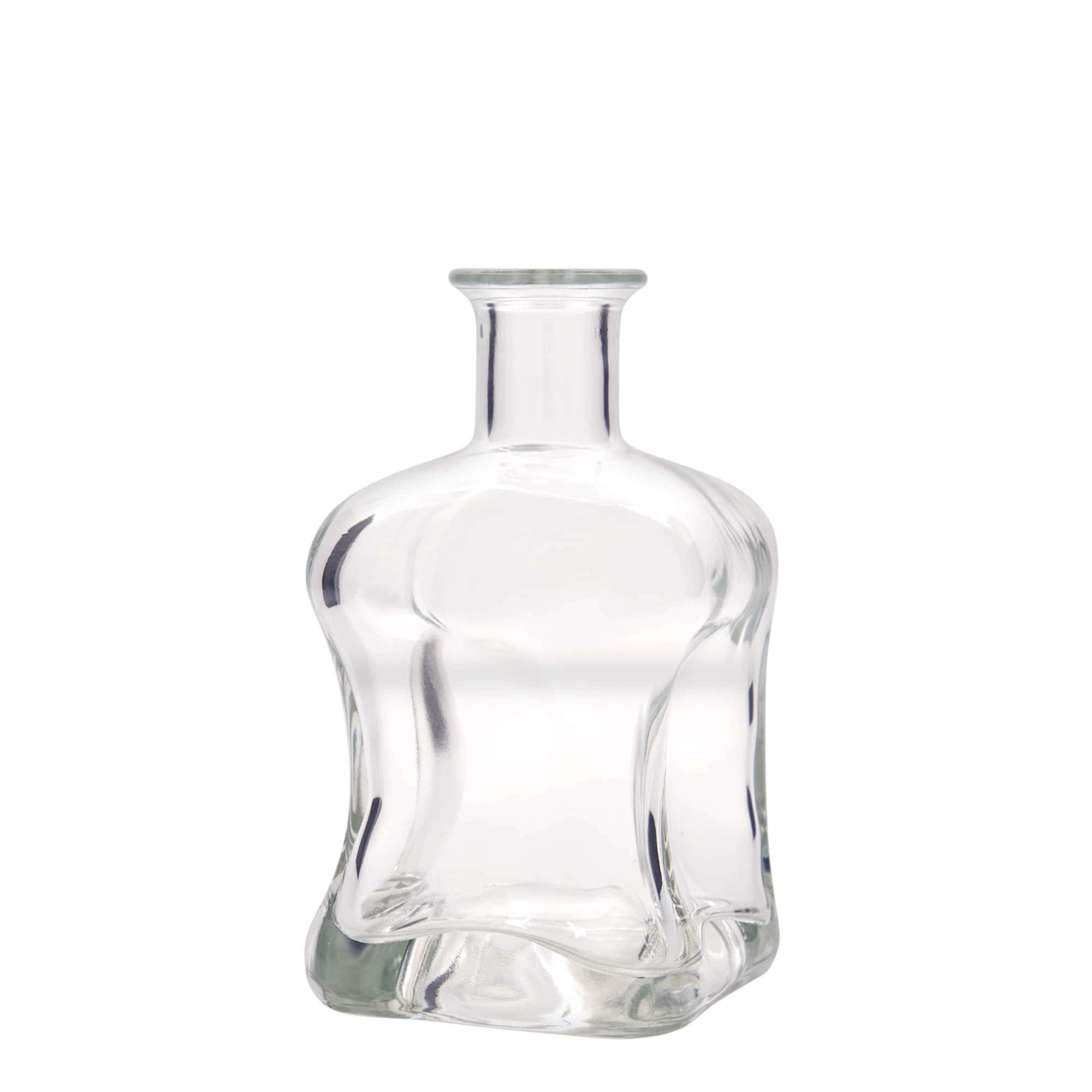 Botella de vidrio de 500 ml 'Dublin', cuadrada, boca: corcho