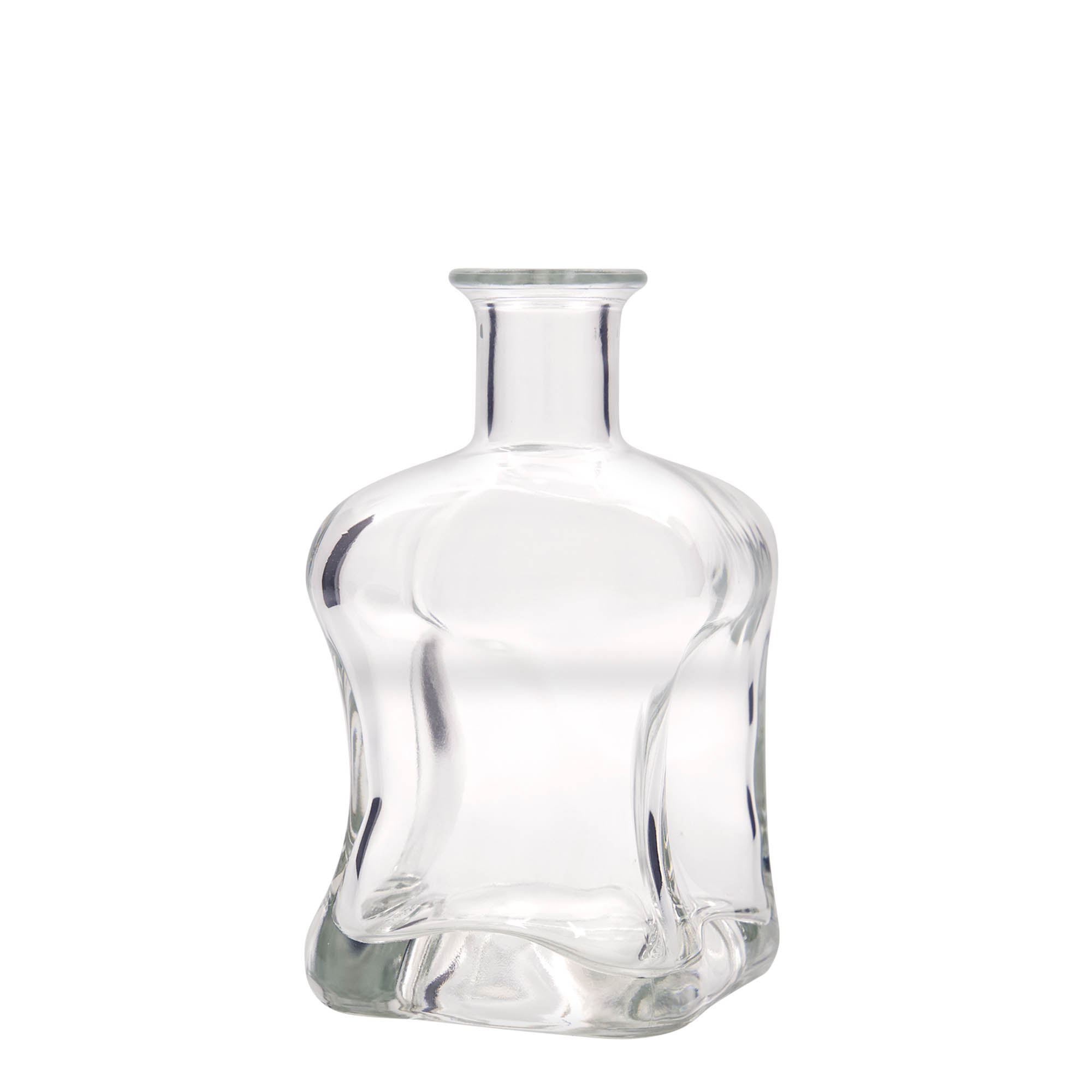 Botella de vidrio de 500 ml 'Dublin', cuadrada, boca: corcho
