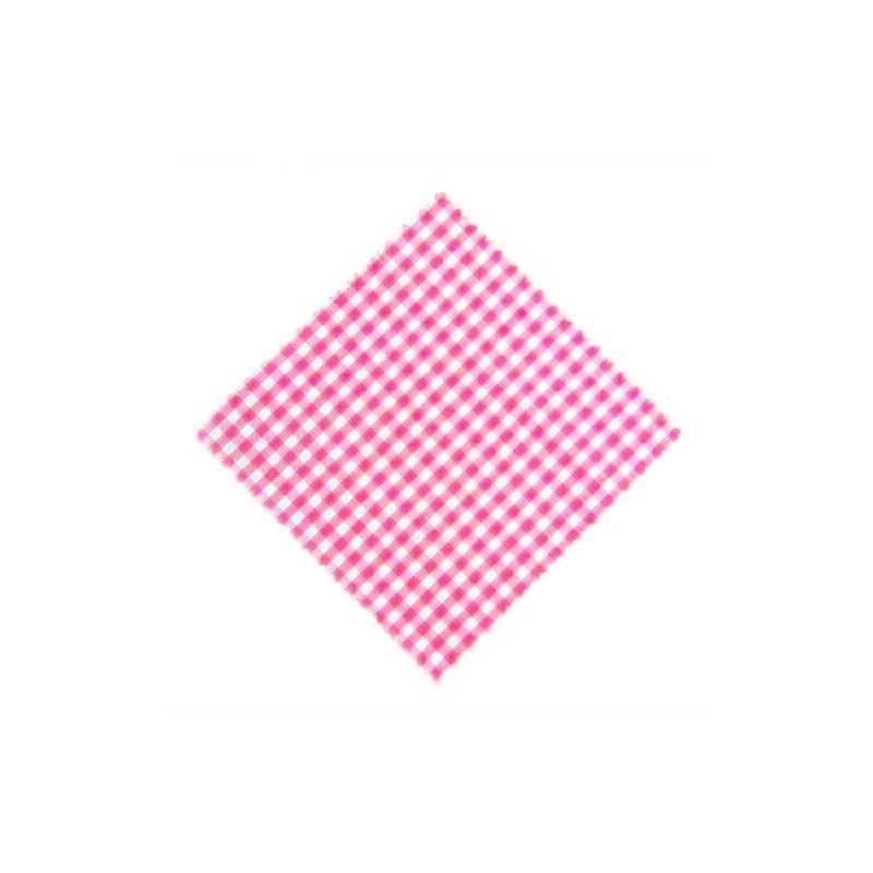 Cubretapas de tela a cuadros 15x15, cuadrado, textil, rosa fucsia, boca: TO58-TO82