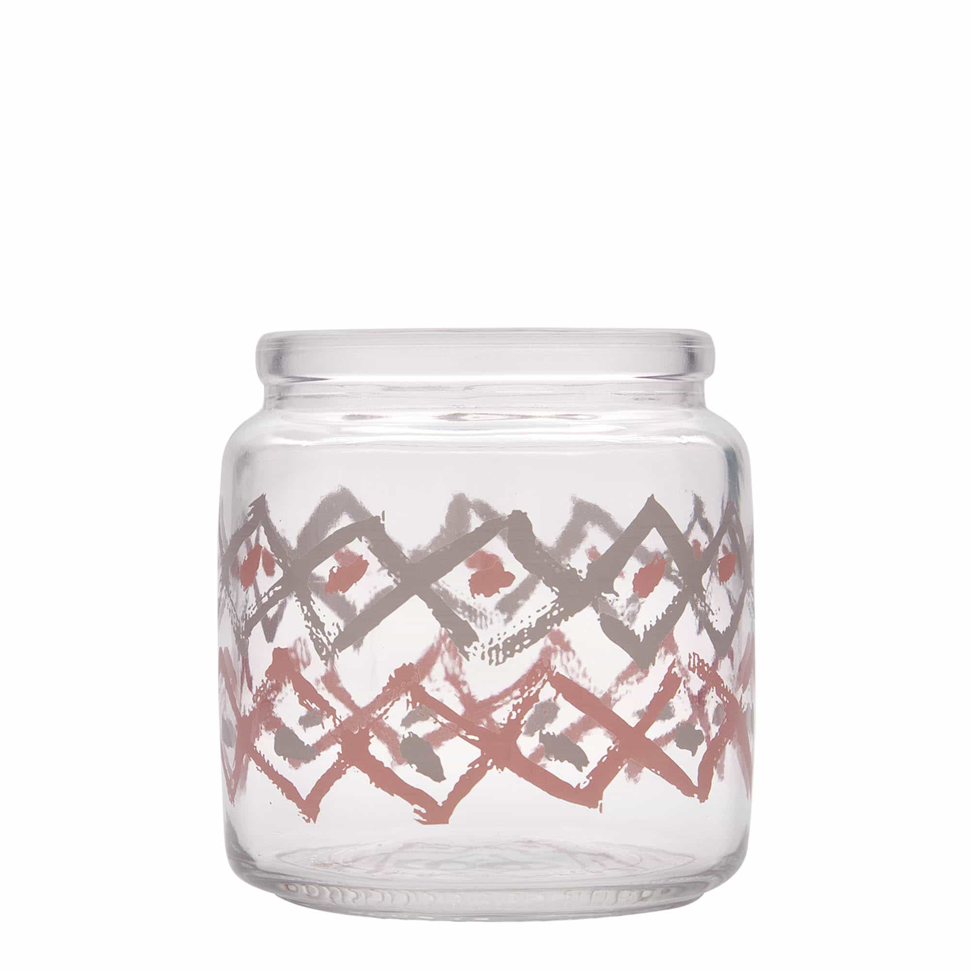 750 ml tarro de vidrio con corcho 'Giara', motivo: Manolibera rosa, boca: corcho