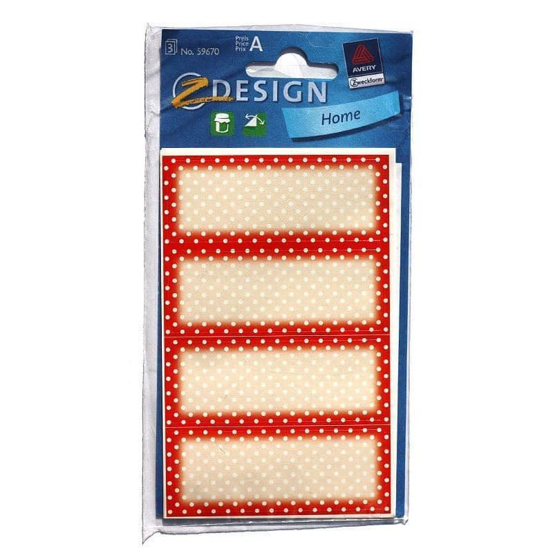 Etiquetas Zweckform 'Puntos rojos', rectangulares, papel, rojo