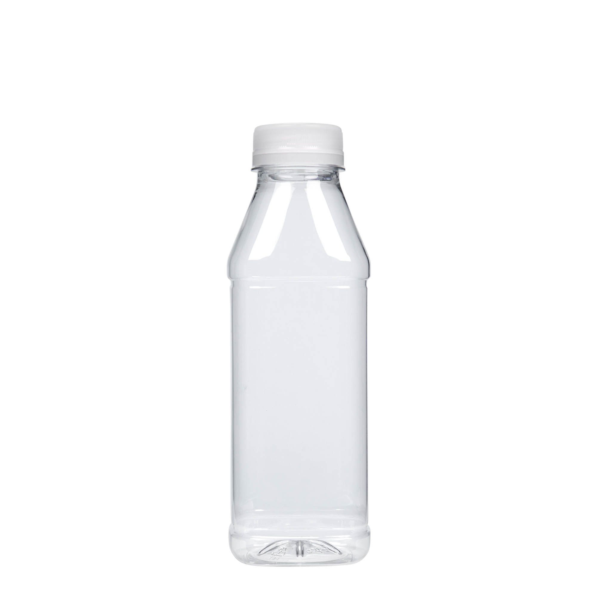 Botella PET de 500 ml 'Milk and Juice Carré', cuadrada, plástico, boca: 38 mm