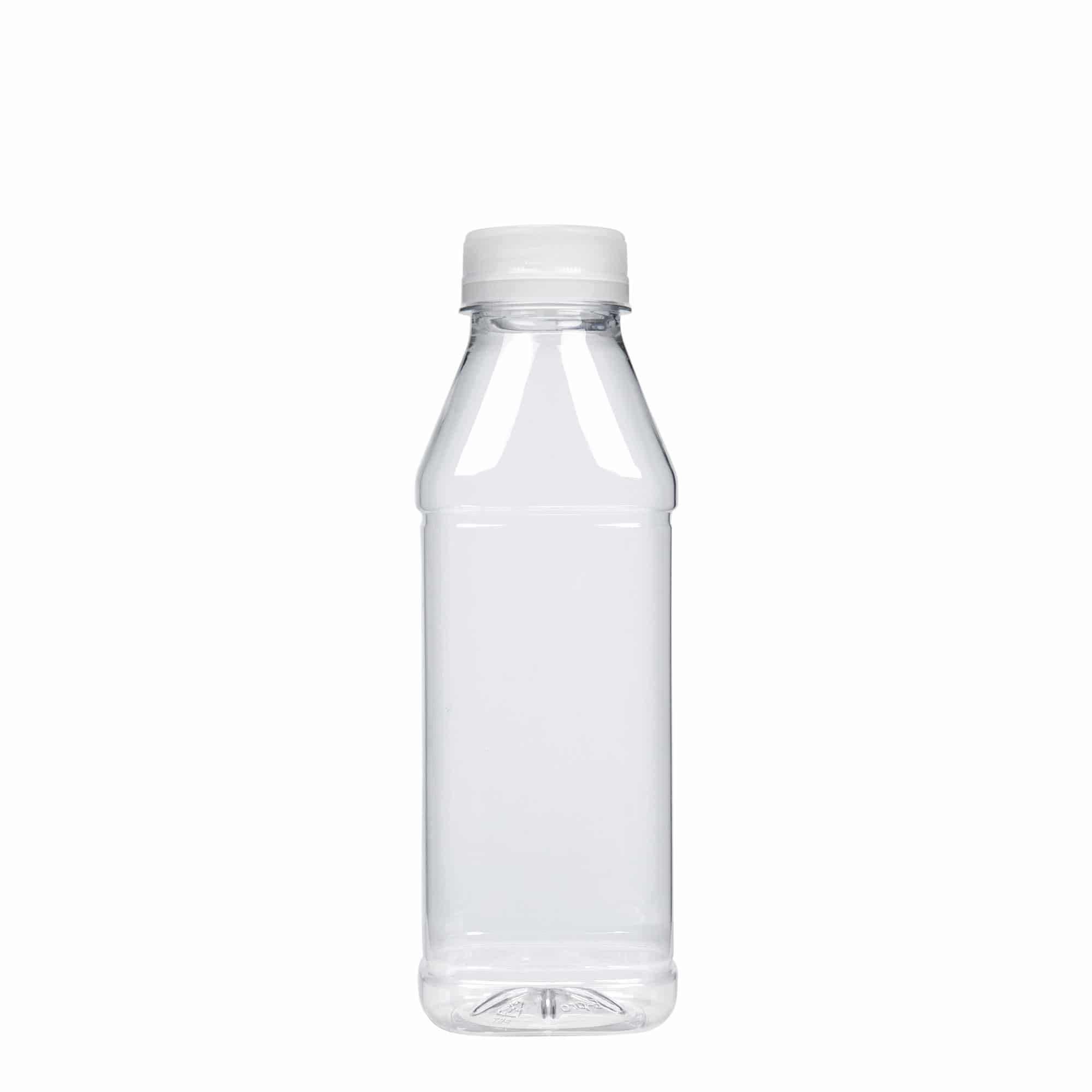 Botella PET de 500 ml 'Milk and Juice Carré', cuadrada, plástico, boca: 38 mm
