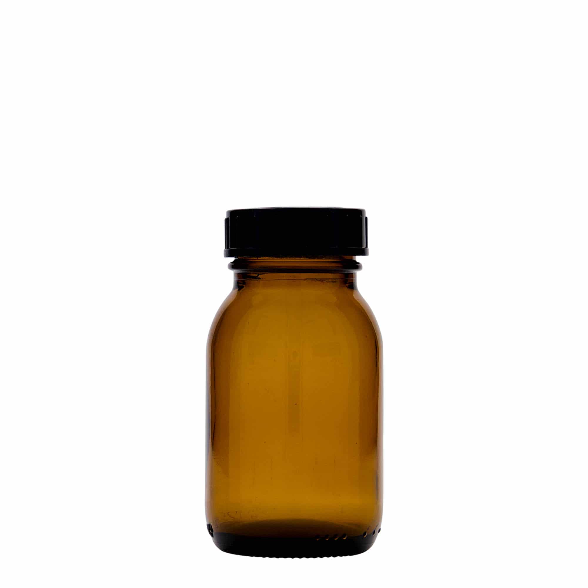 Tarro de boca ancha de 125 ml, marrón, boca: DIN 40