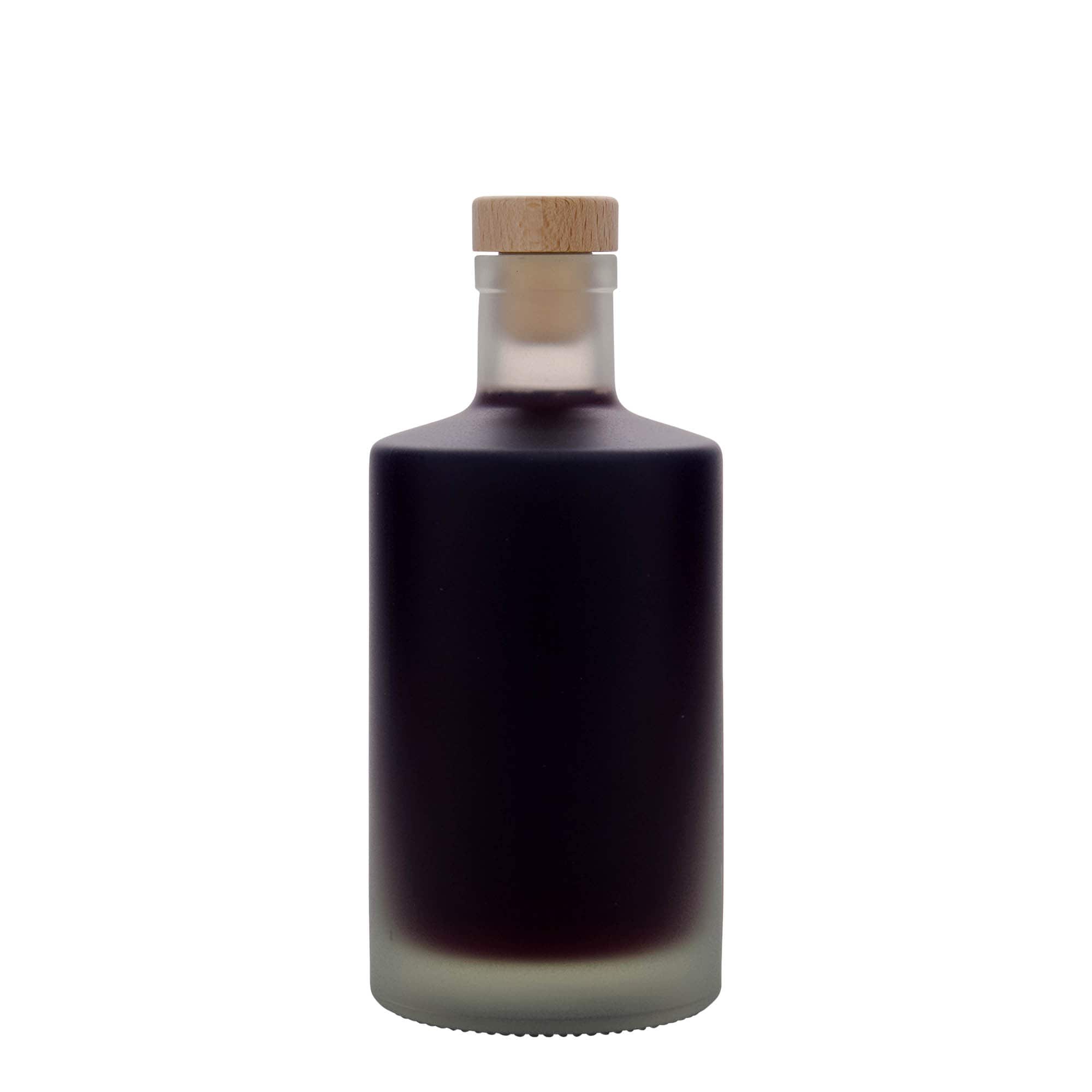 Botella de vidrio 'Caroline' de 500 ml, efecto helado, boca: corcho