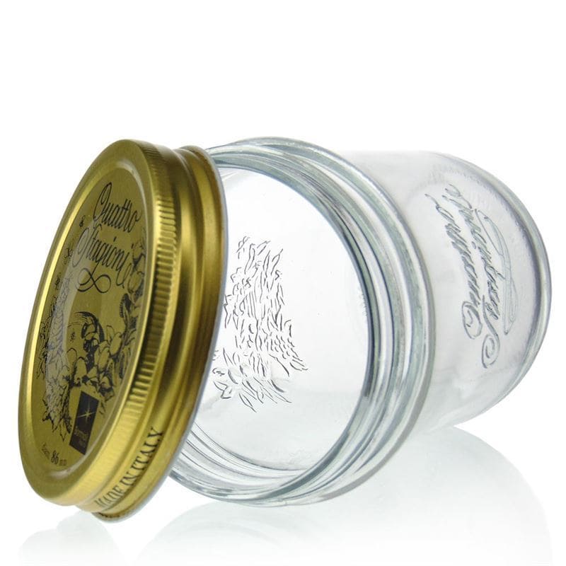 Tarro de vidrio cilíndrico 'Quattro Stagioni Terrina' de 320 ml, boca: tapón de rosca