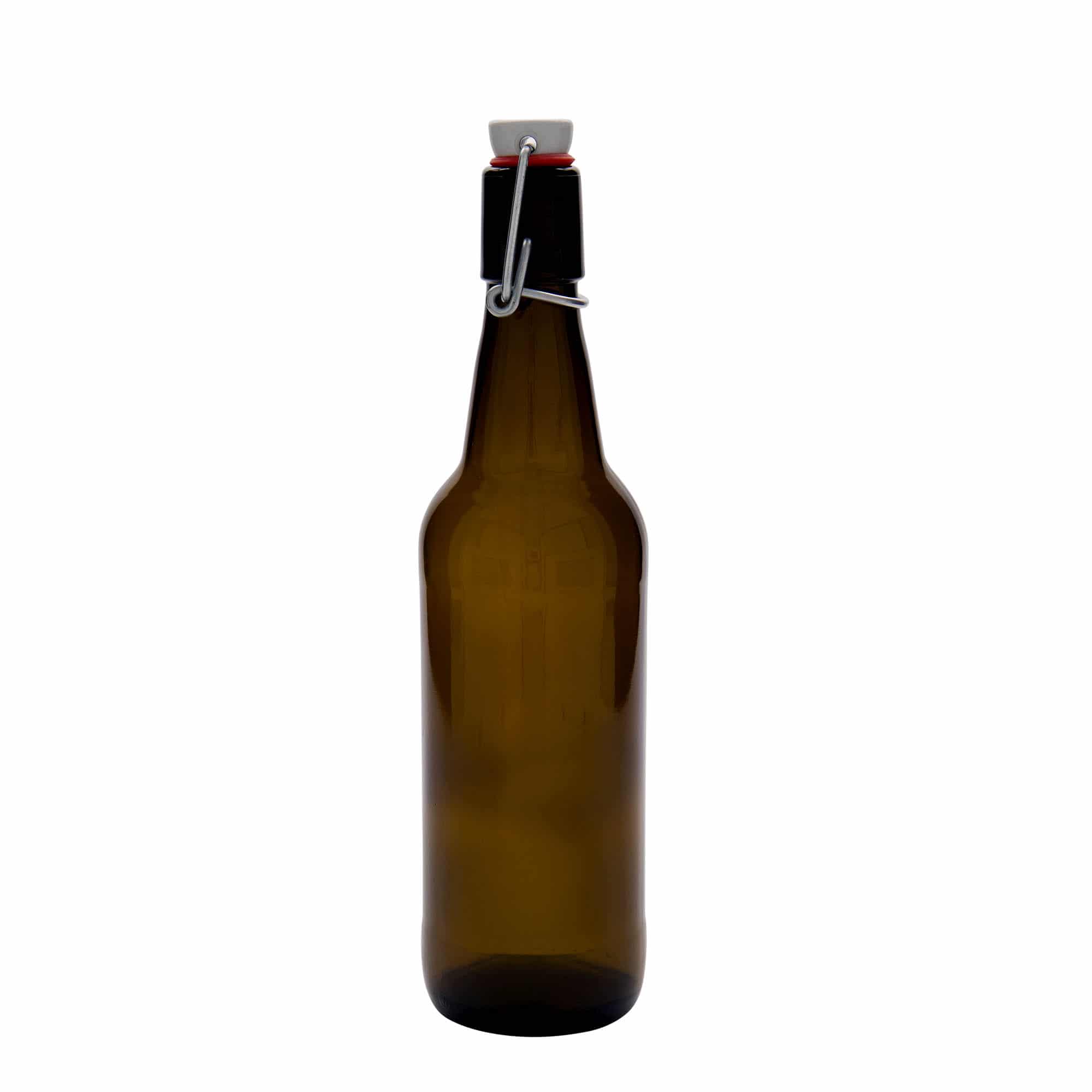 Botella de cerveza de 500 ml, vidrio, marrón, boca: tapón mecánico
