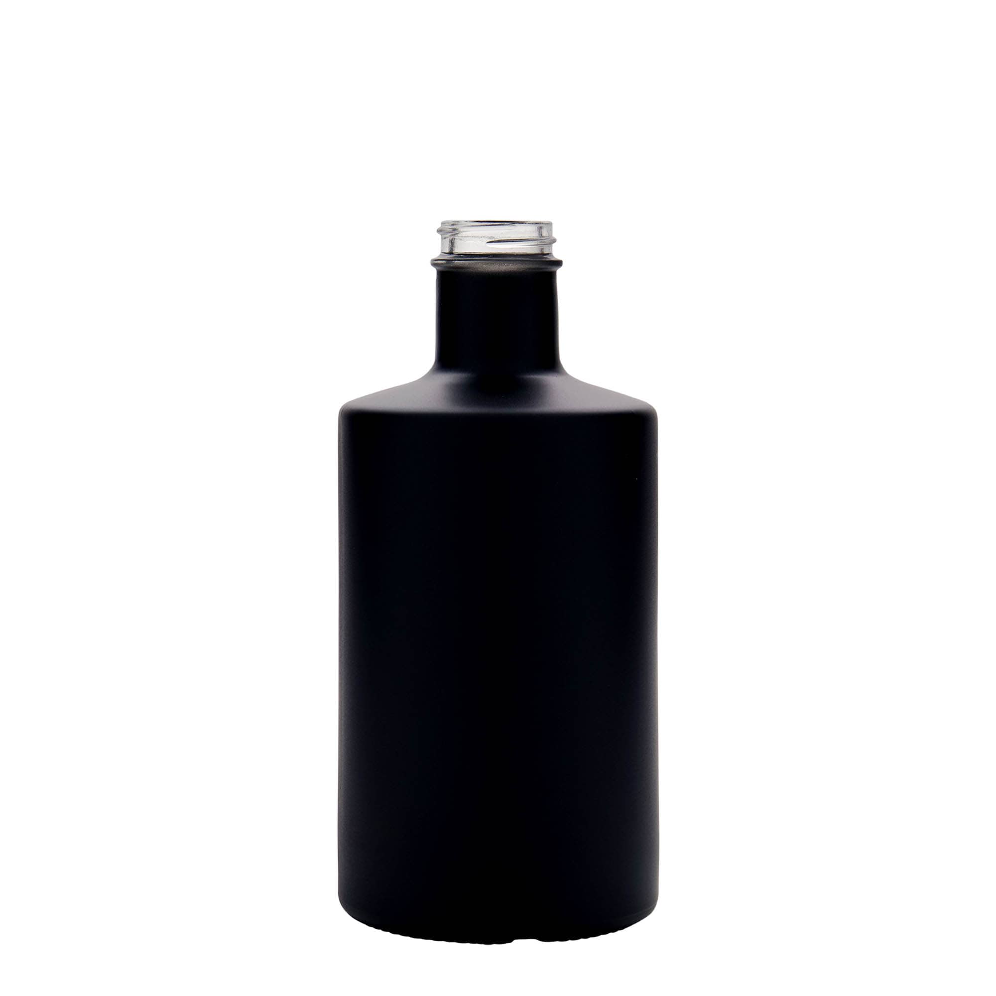Botella de vidrio de 500 ml 'Caroline', negra, boca: GPI 33