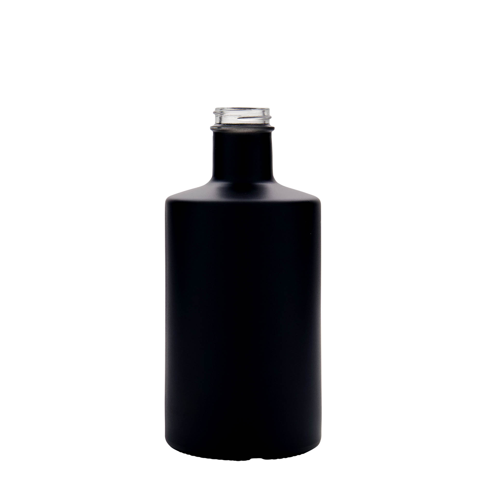 Botella de vidrio de 500 ml «Caroline», negra, boca: GPI 33