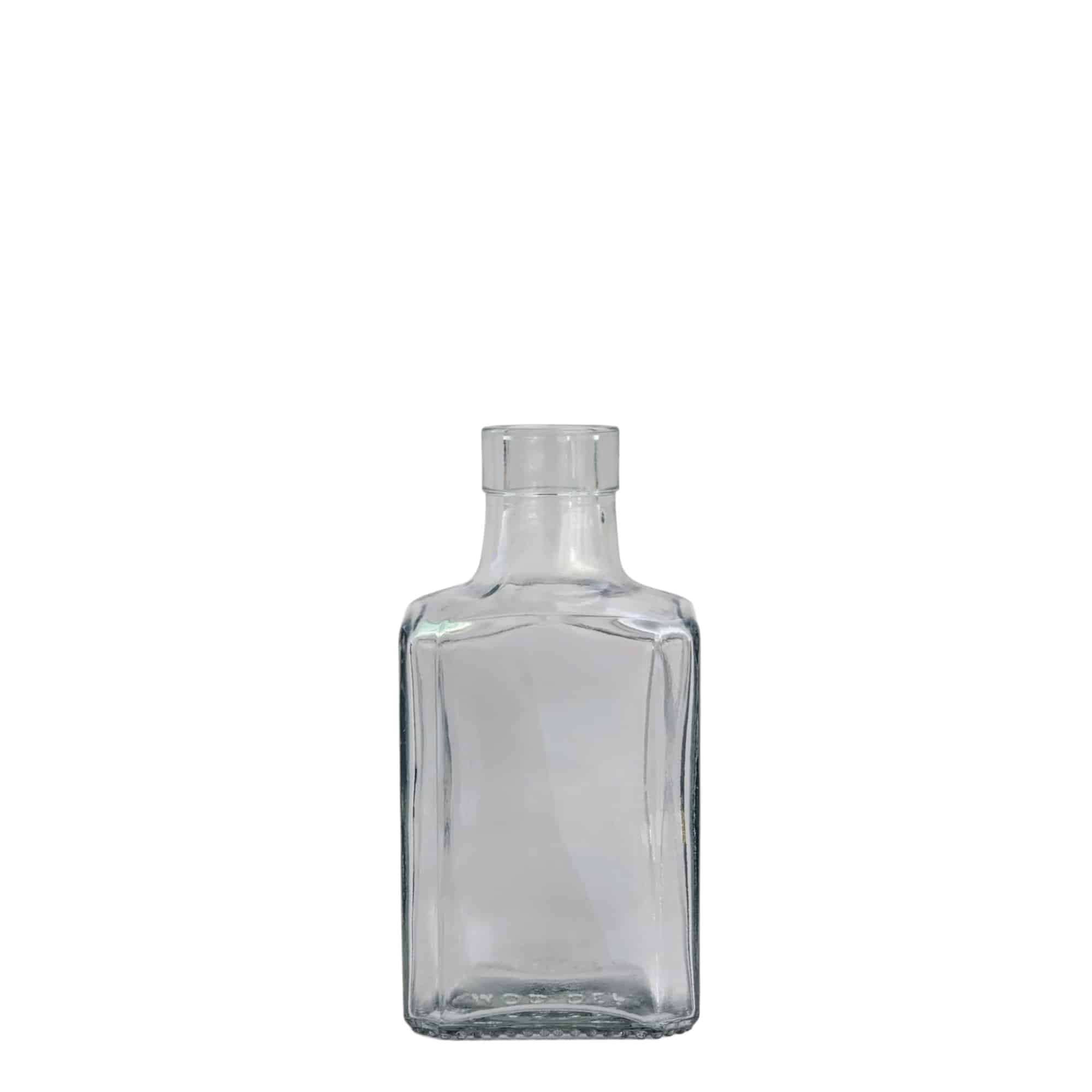 Botella de cristal de 250 ml 'Decanter Quadro Oberband', cuadrada, boca: corcho Botella de cristal de 250 ml 'Decanter Quadro Oberband', cuadrada, boca: corcho