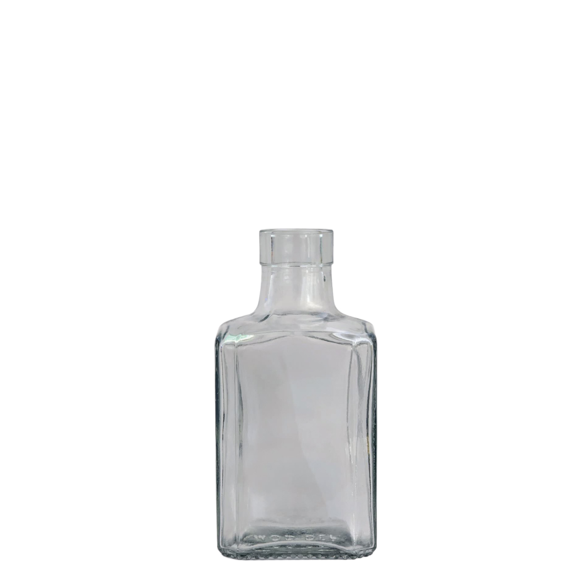 Botella de cristal de 250 ml 'Decanter Quadro Oberband', cuadrada, boca: corcho Botella de cristal de 250 ml 'Decanter Quadro Oberband', cuadrada, boca: corcho
