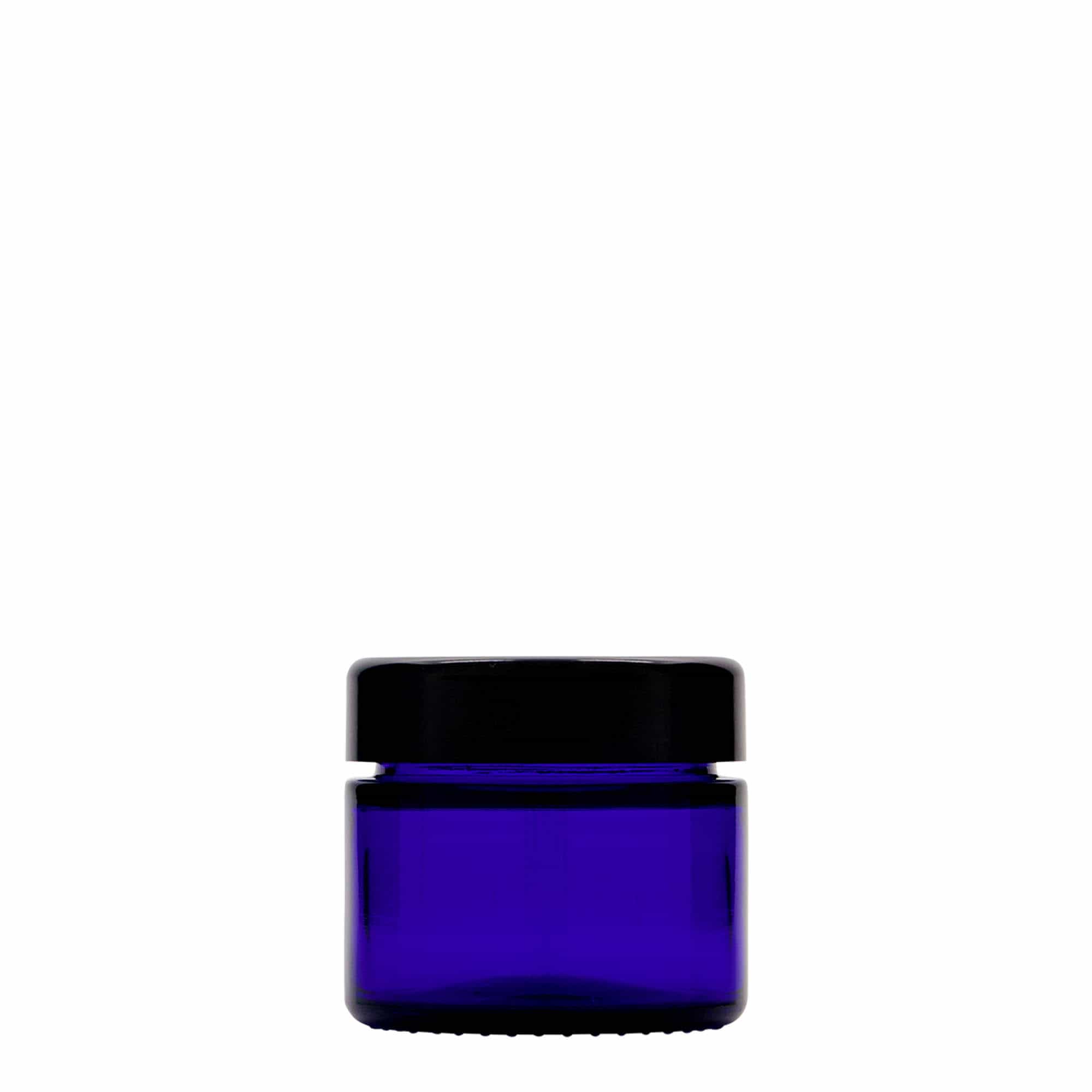 50 ml tarro 'Edición Azul', vidrio, azul real, boca: cierre de rosca