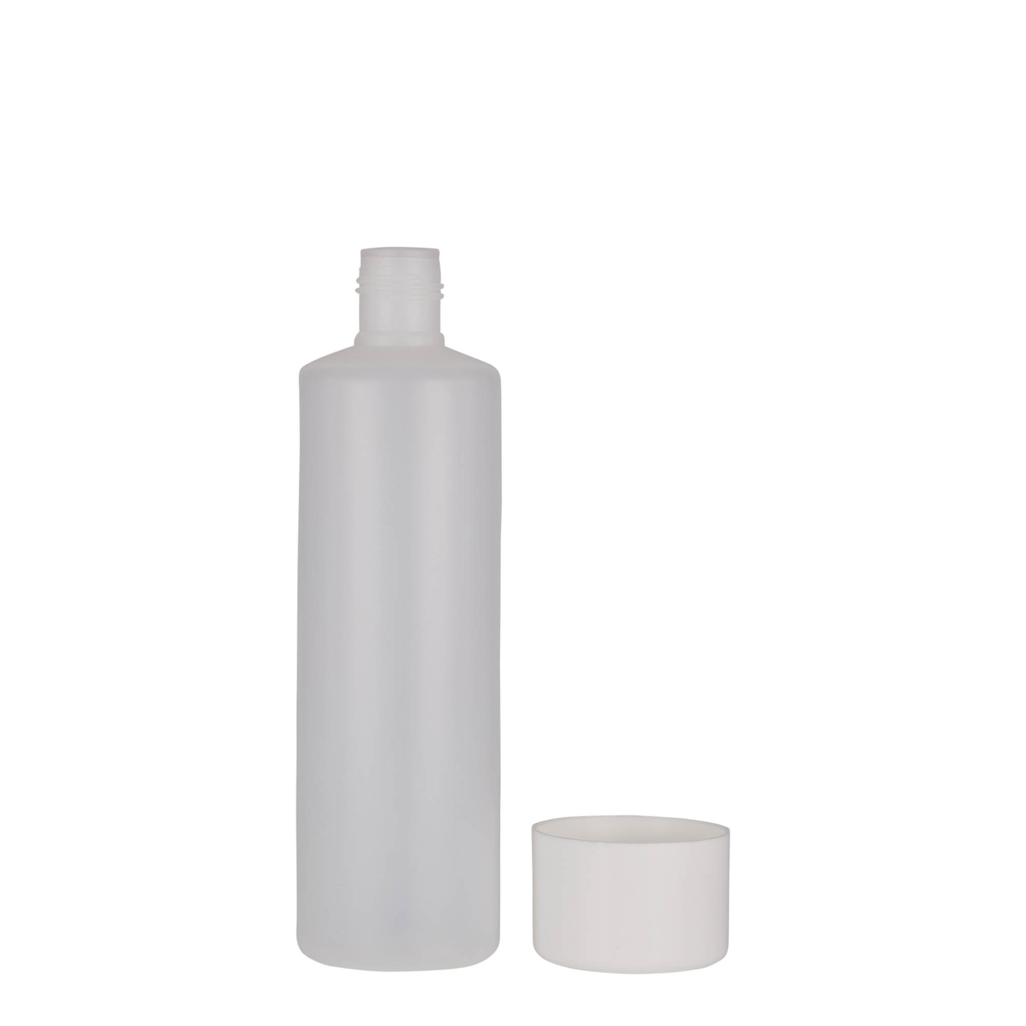 250 ml botella redonda, plástico PE, natural, boca: cierre de rosca 250 ml botella redonda, plástico PE, natural, boca: cierre de rosca