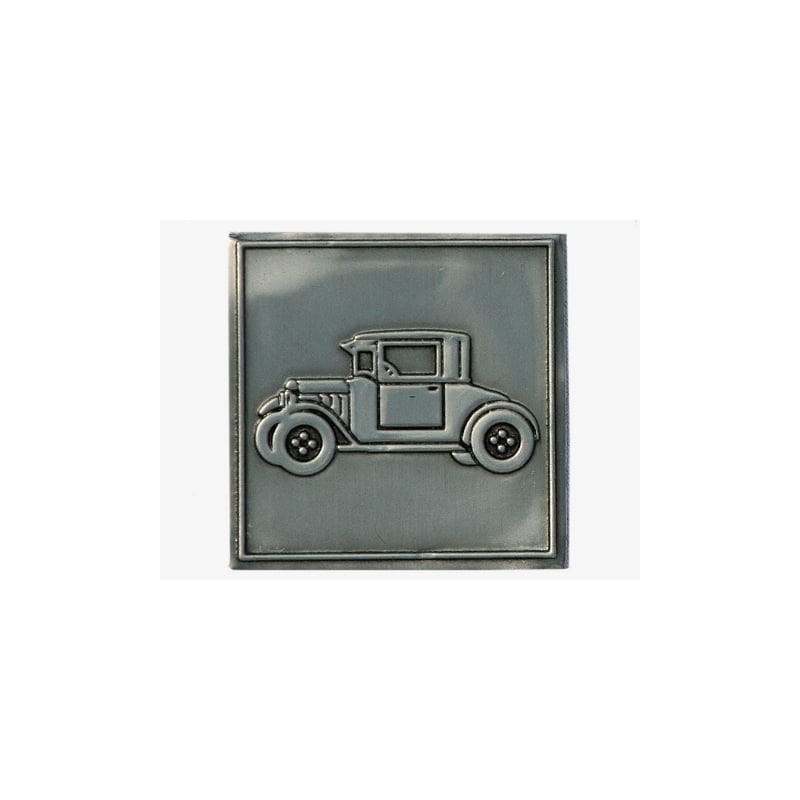 Etiqueta de estaño 'Oldtimer', cuadrada, metal, plateada