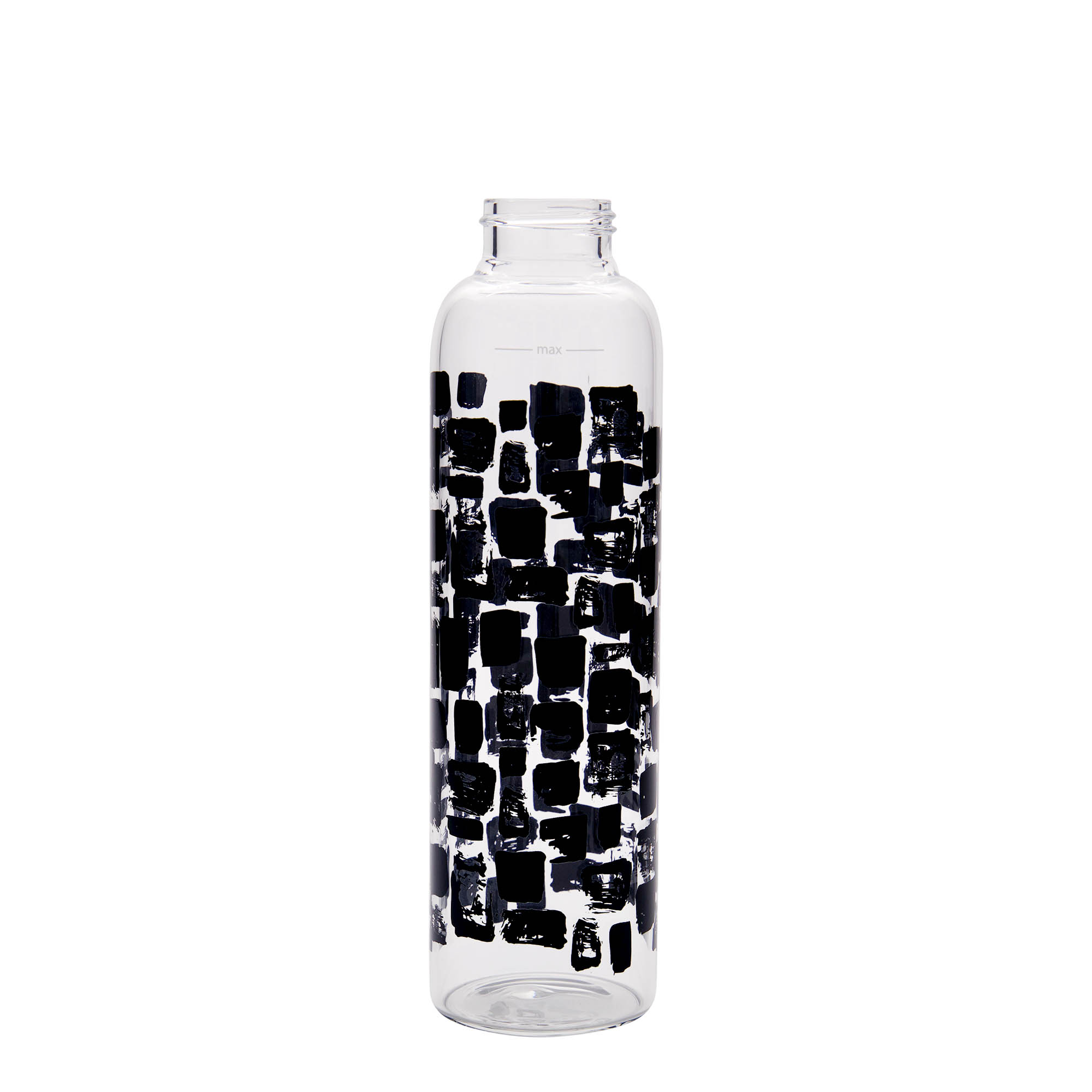 Botella para beber de 500 ml 'Perseus - Rectángulos negros', boca: cierre de rosca Botella para beber de 500 ml 'Perseus - Rectángulos negros', boca: cierre de rosca