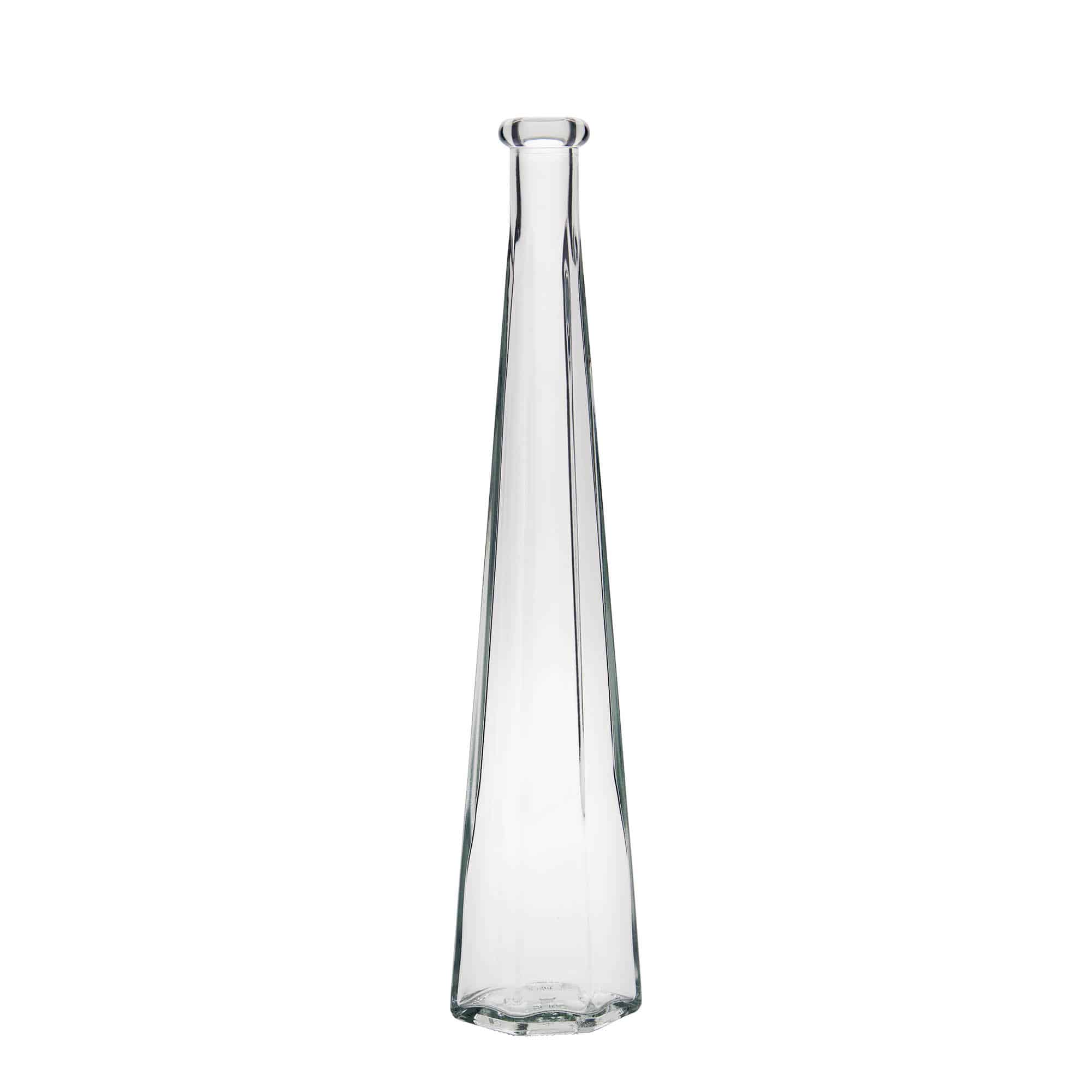 Botella de vidrio 'Dama Sexta' de 200 ml, hexagonal, boca: corcho