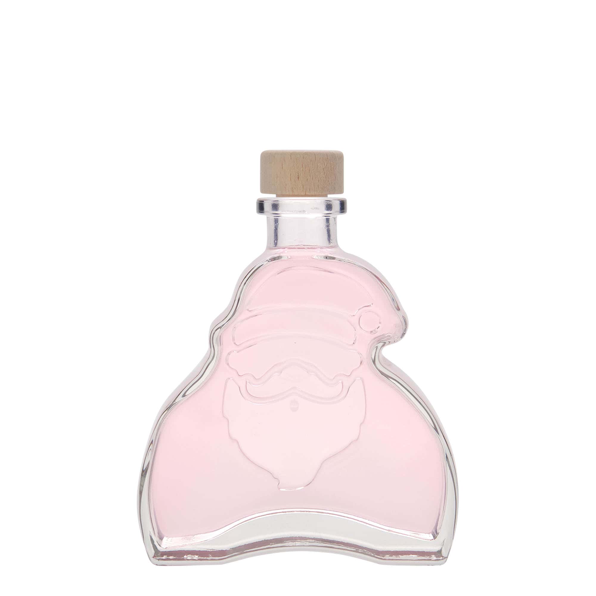 Botella de vidrio de 200 ml 'Santa Claus', boca: corcho