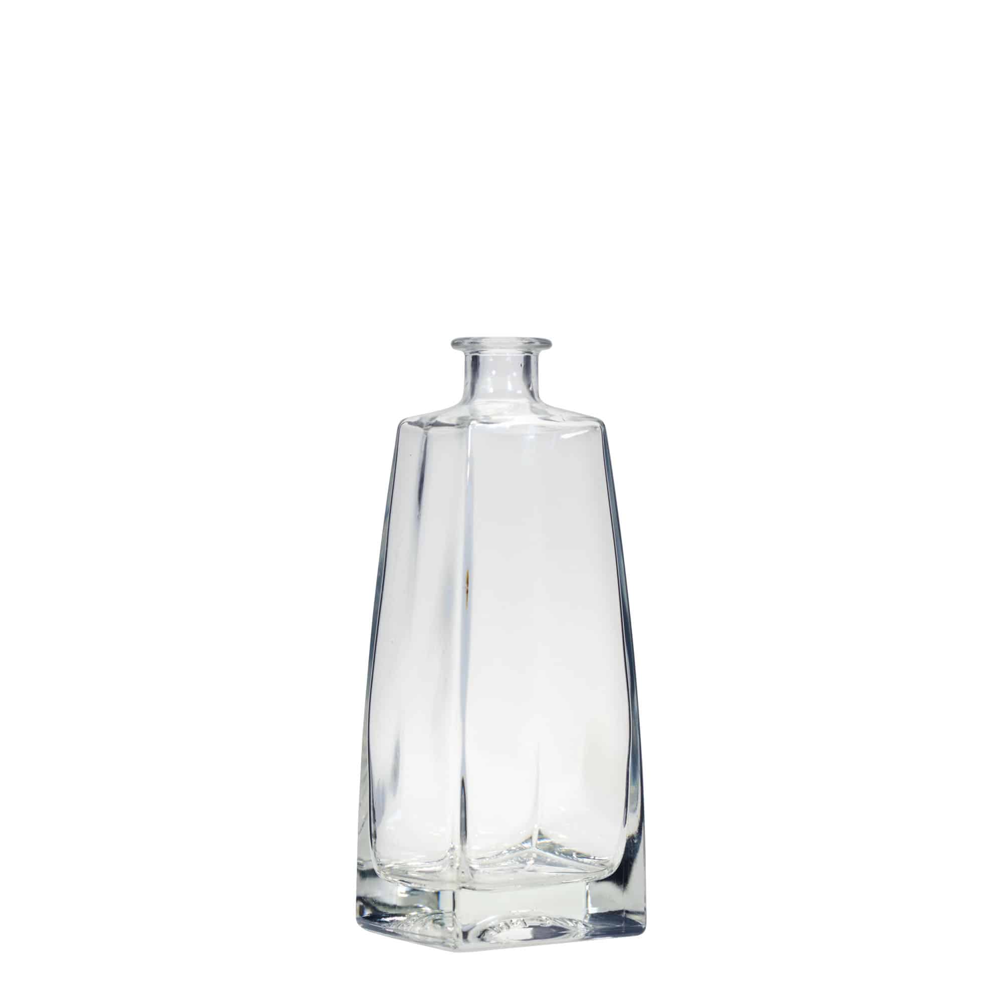 Botella de vidrio 'Timmy' de 700 ml, rectangular, boca: corcho