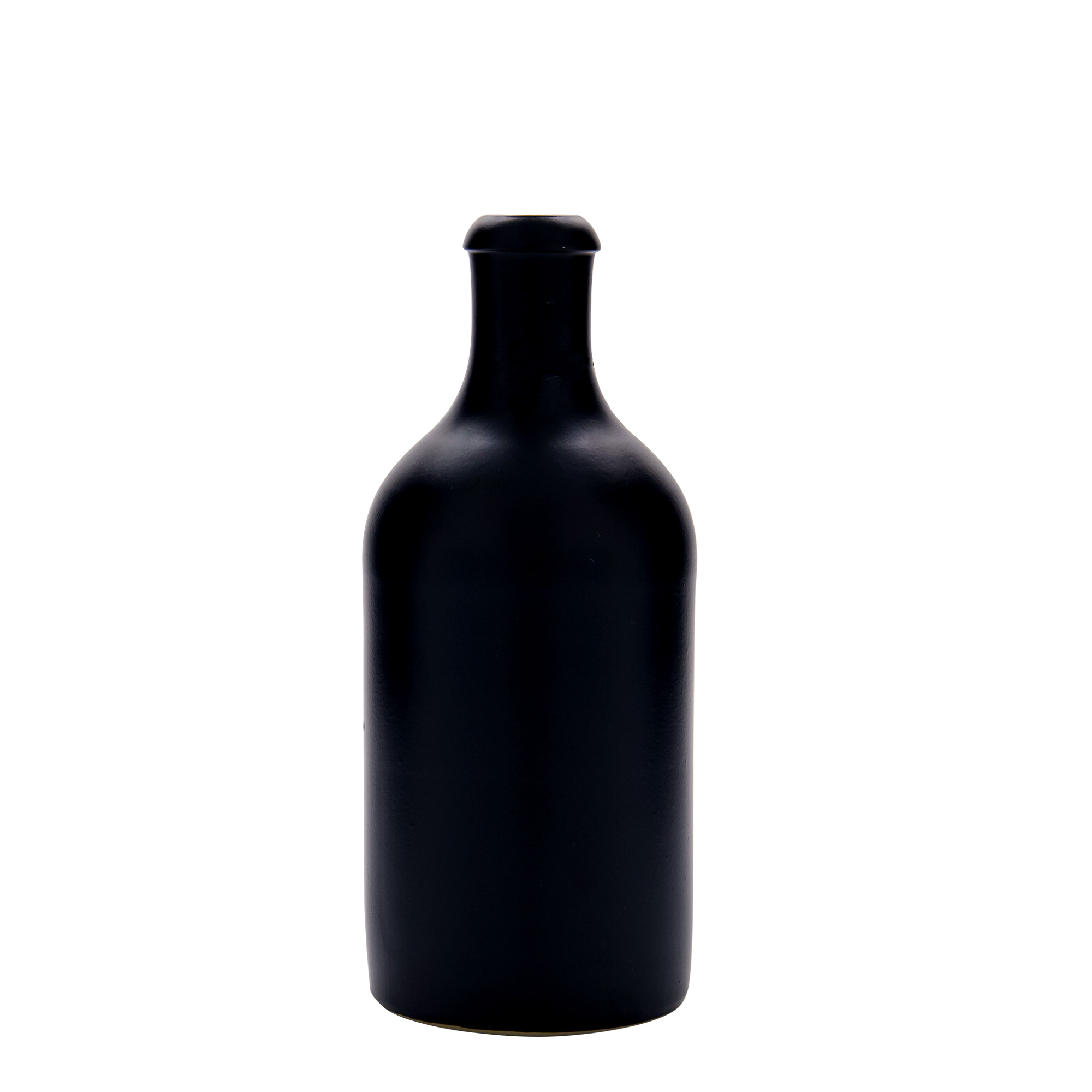 Jarra de barro de 500 ml, gres, negra, boca: cierre de palanca