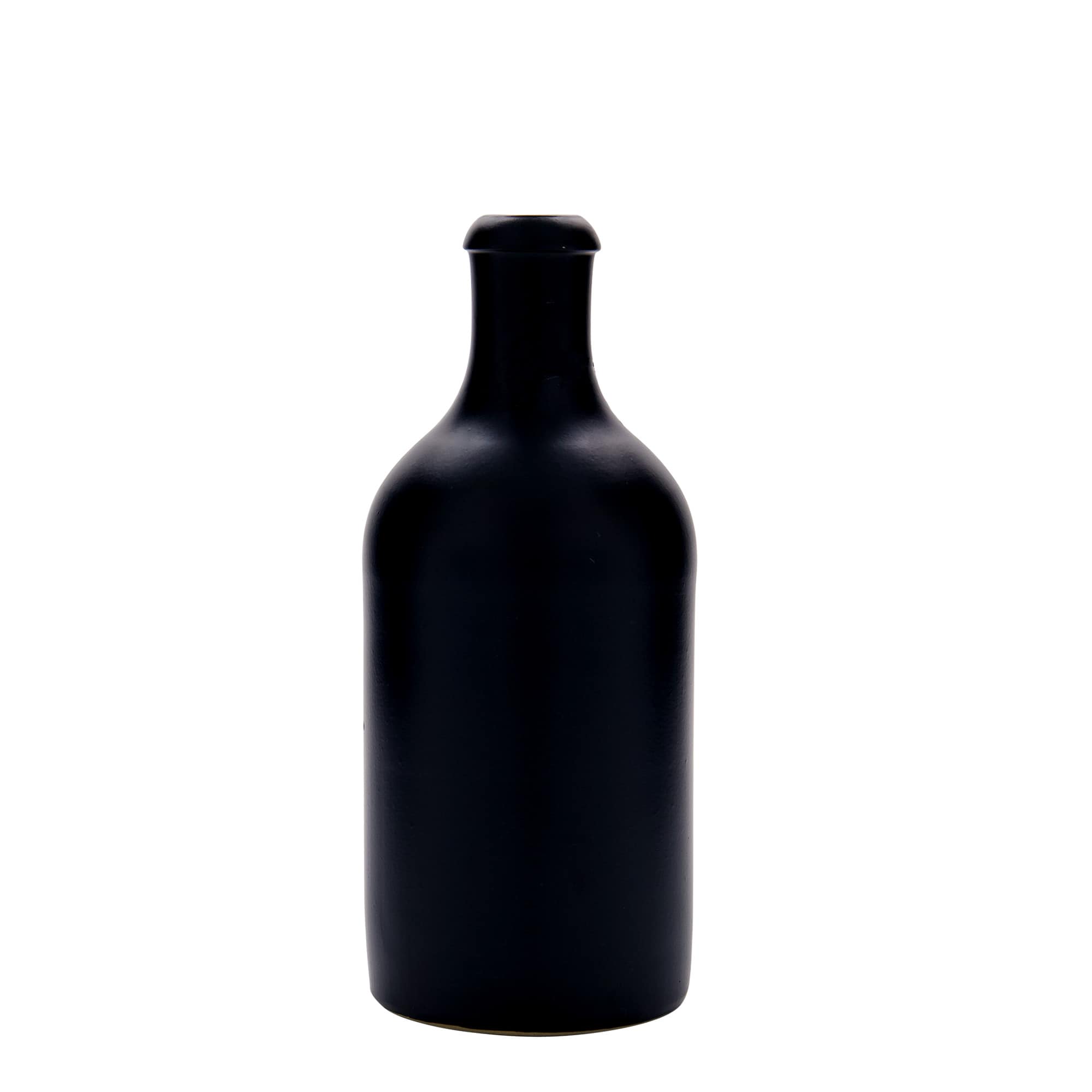 Jarra de barro de 500 ml, gres, negra, boca: cierre de palanca