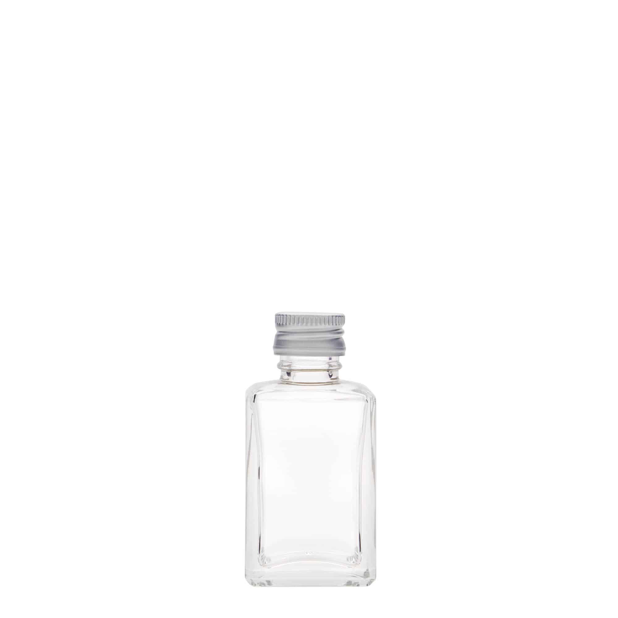 Botella de vidrio 'Tamme' de 30 ml, cuadrada, boca: PP 18