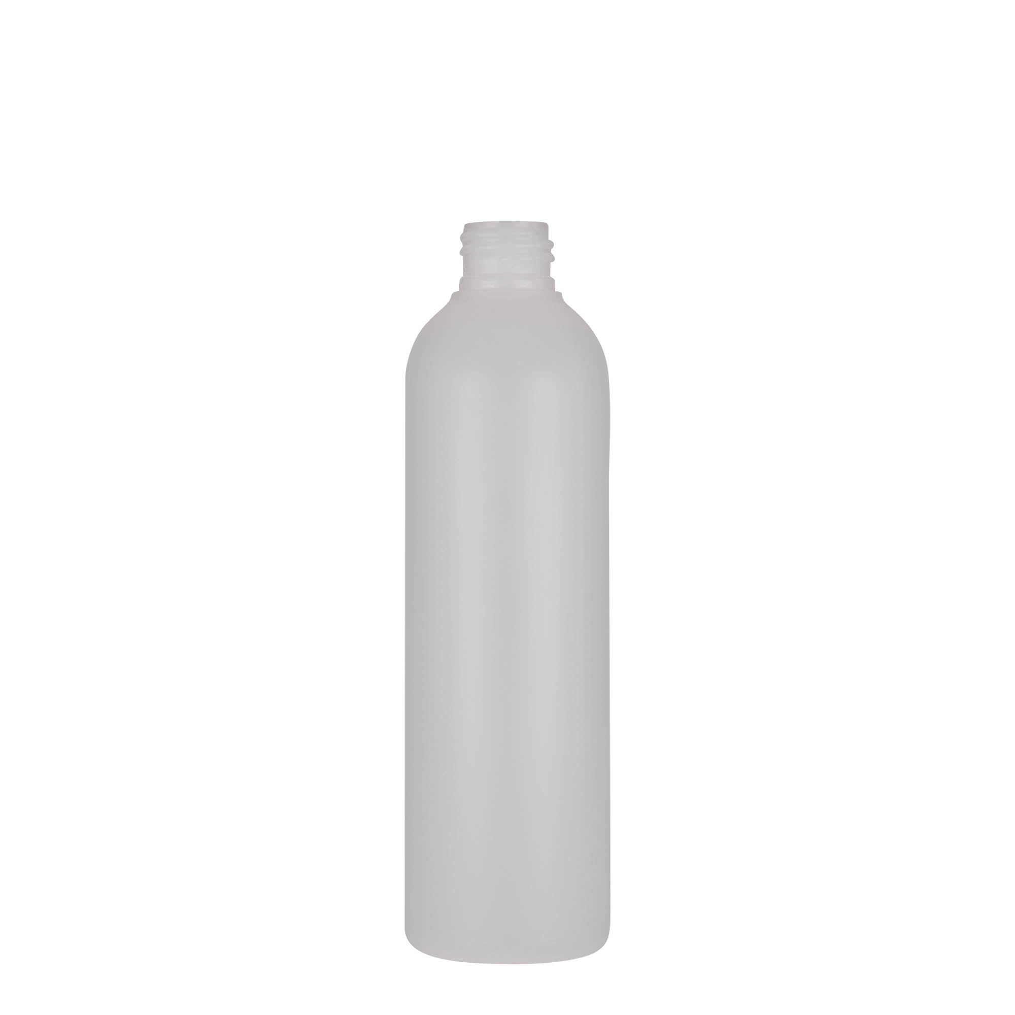 Botella de plástico de 250 ml 'Tuffy', HDPE, natural, boca: 24/410