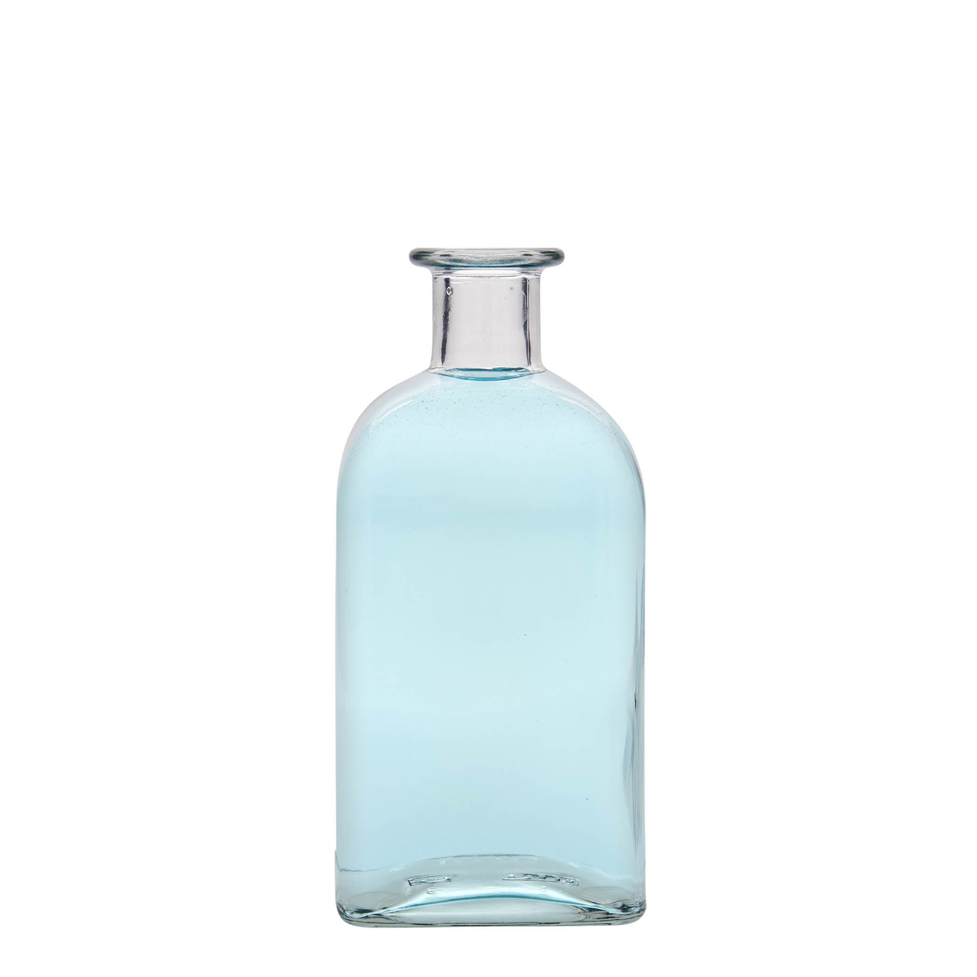 Botella de vidrio de 500 ml Apotheker Carré, cuadrada, boca: corcho