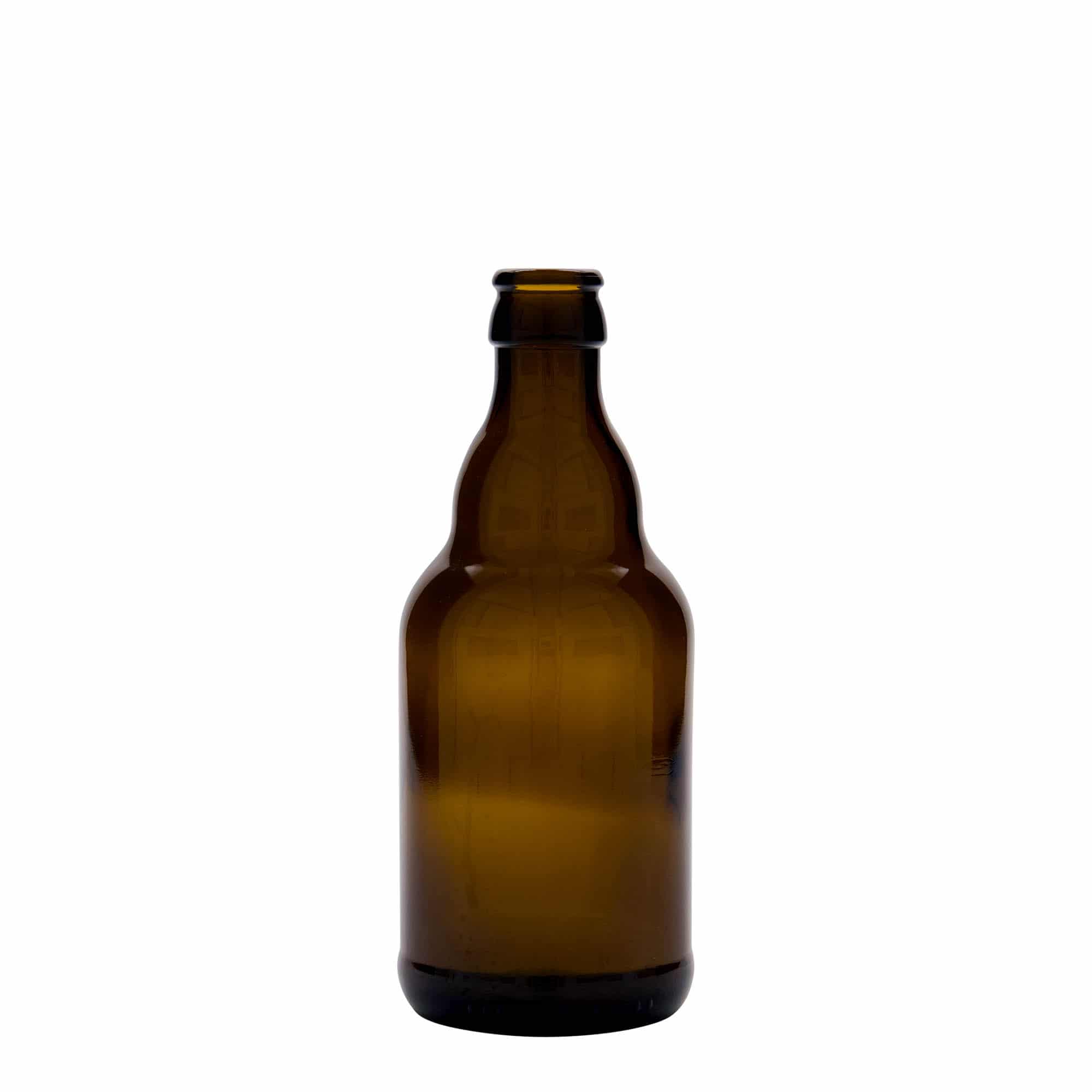 Botella de cerveza 'Steinie' de 330 ml, vidrio, marrón, boca: chapa