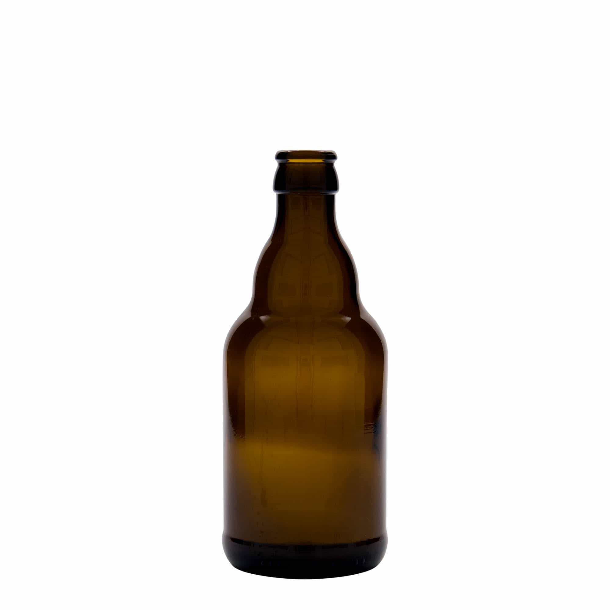 Botella de cerveza de 330 ml 'Steinie', vidrio, marrón, boca: tapón corona