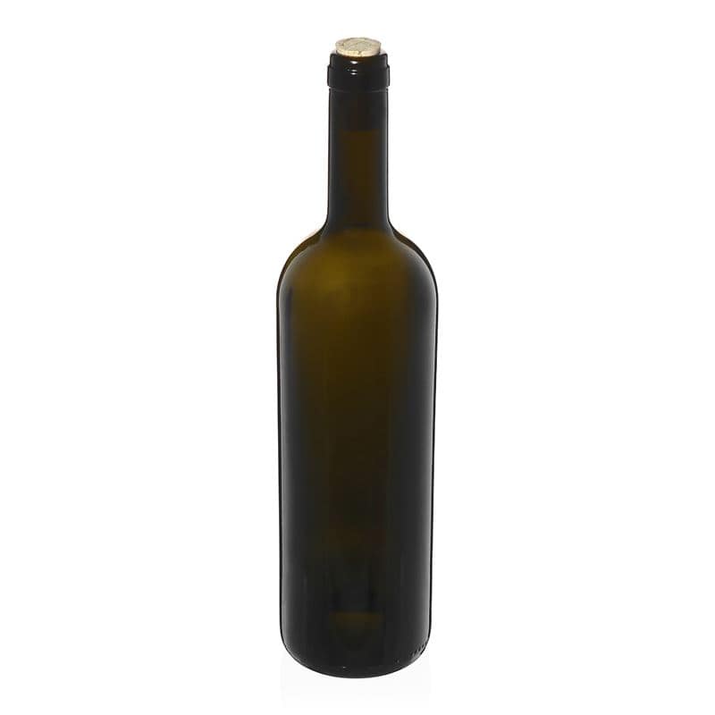 Botella de vino 'Golia' de 750 ml, verde antiguo, boca: corcho