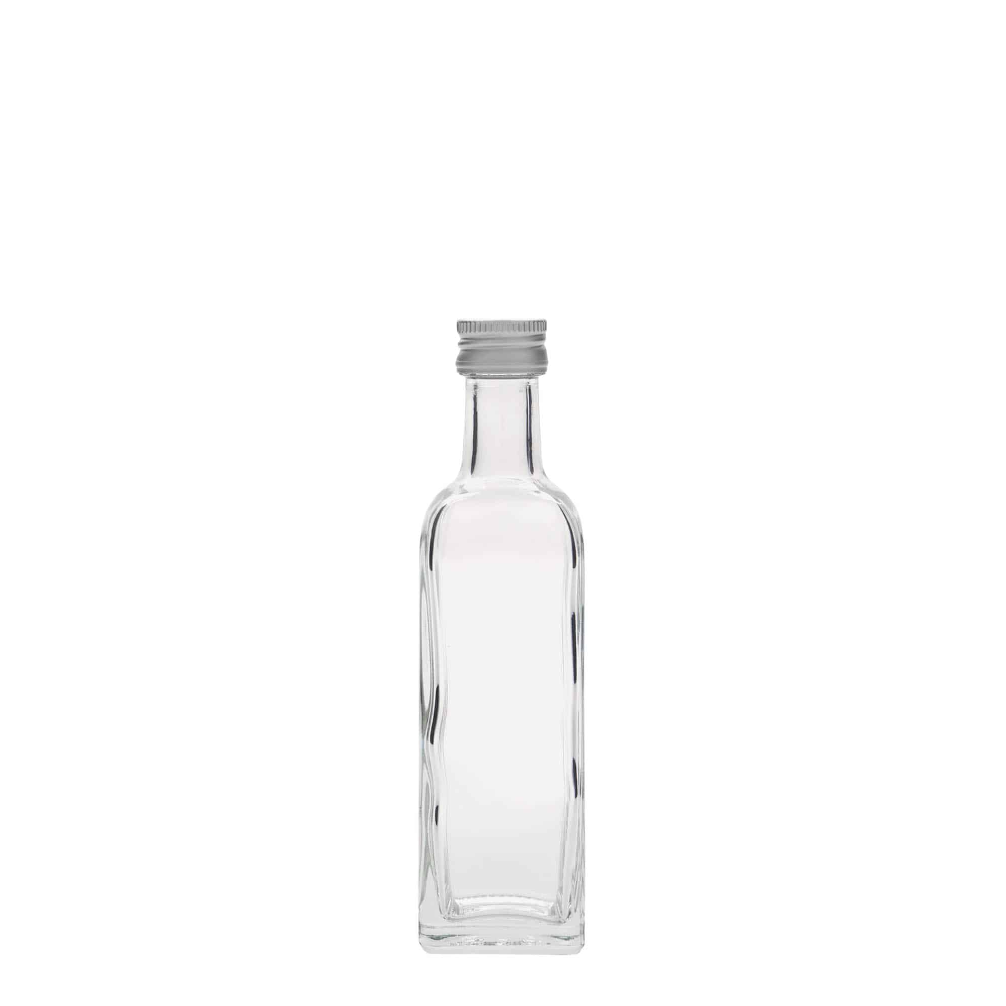 Botella de vidrio 'Marasca' de 60 ml, cuadrada, boca: PP 18