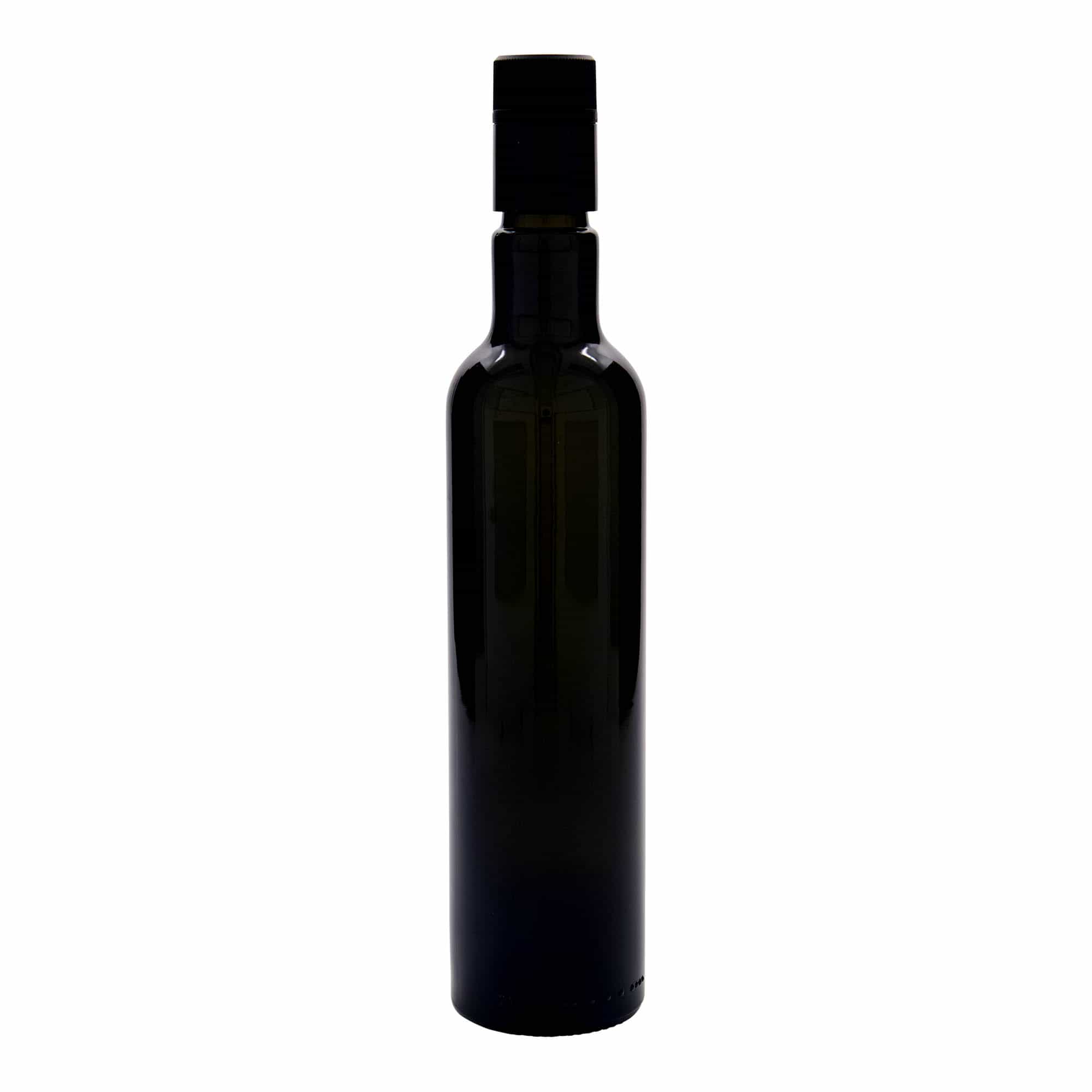 Botella de vinagre/aceite de 500 ml 'Willy New', vidrio, verde antiguo, boca: DOP