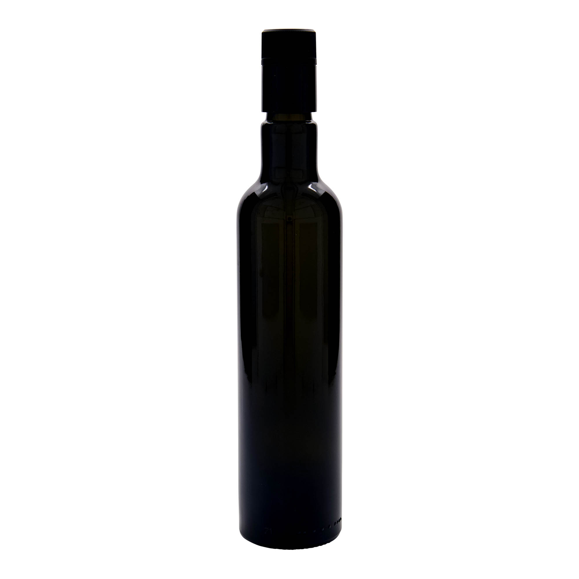 Botella de vinagre/aceite de 500 ml «Willy New», vidrio, verde antiguo, boca: DOP