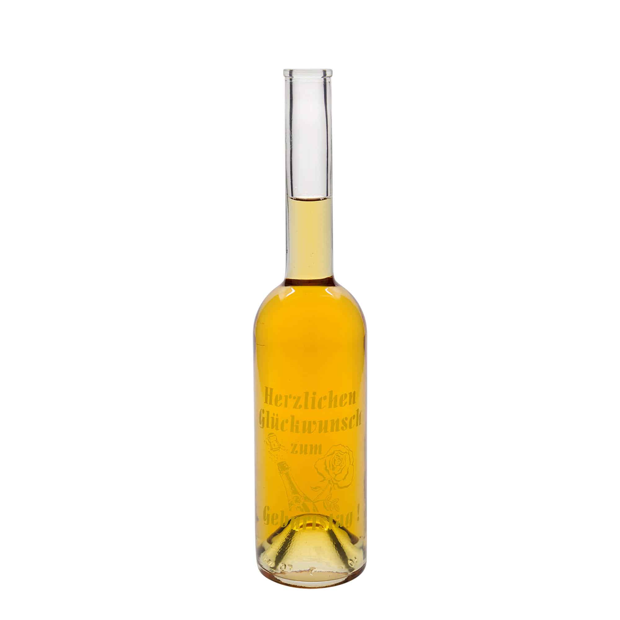 Botella de vidrio 'Opera' de 500 ml, motivo: Apple, boca: corcho