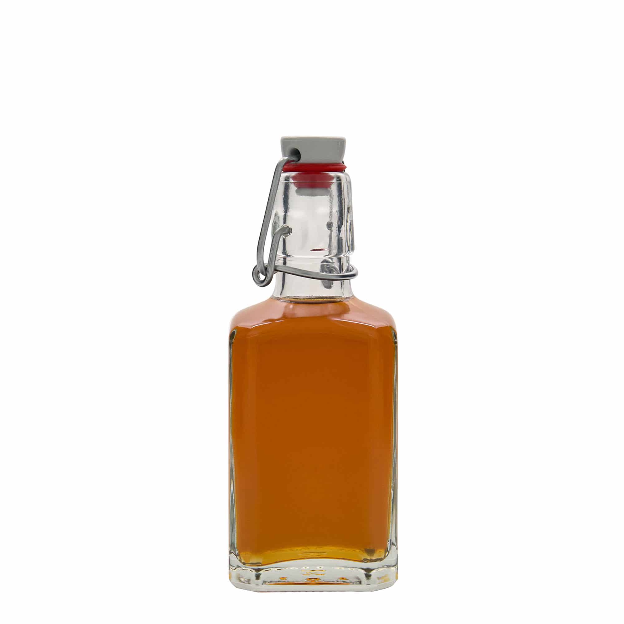 Botella de vidrio 'Rialto' de 250 ml, cuadrada, boca: tapón mecánico