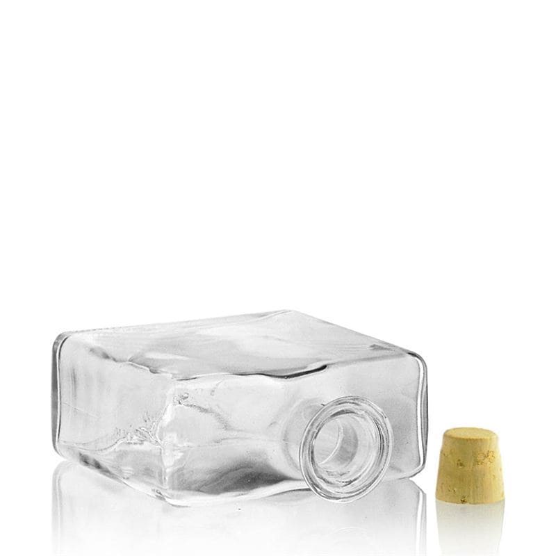 Botella de vidrio 'Julia' de 500 ml, rectangular, boca: corcho
