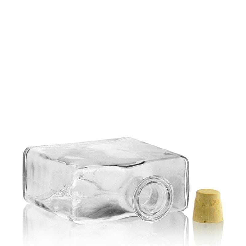 Botella de vidrio de 500 ml 'Julia', rectangular, boca: corcho