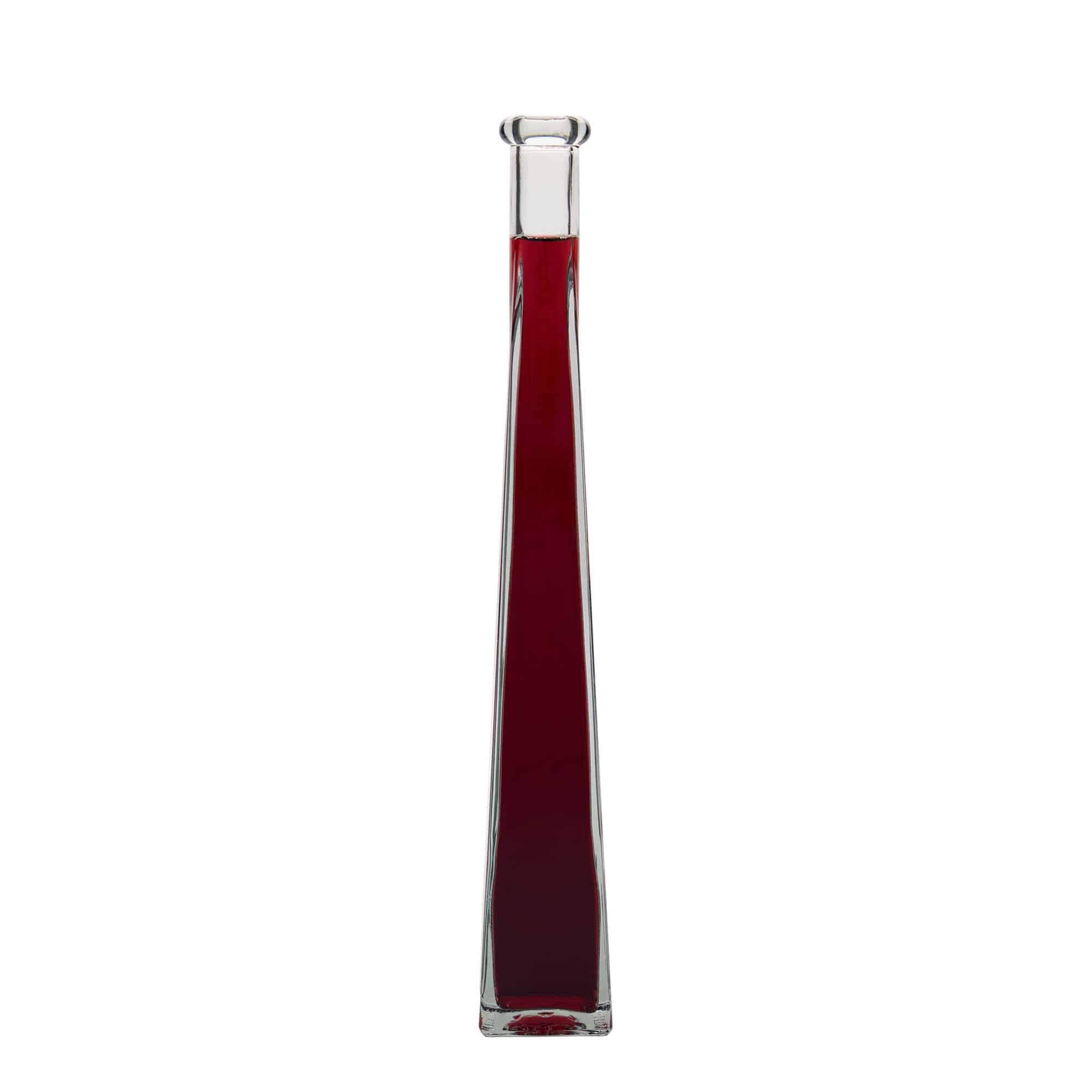Botella de vidrio 'Dama Quadrato' de 200 ml, cuadrada, boca: corcho