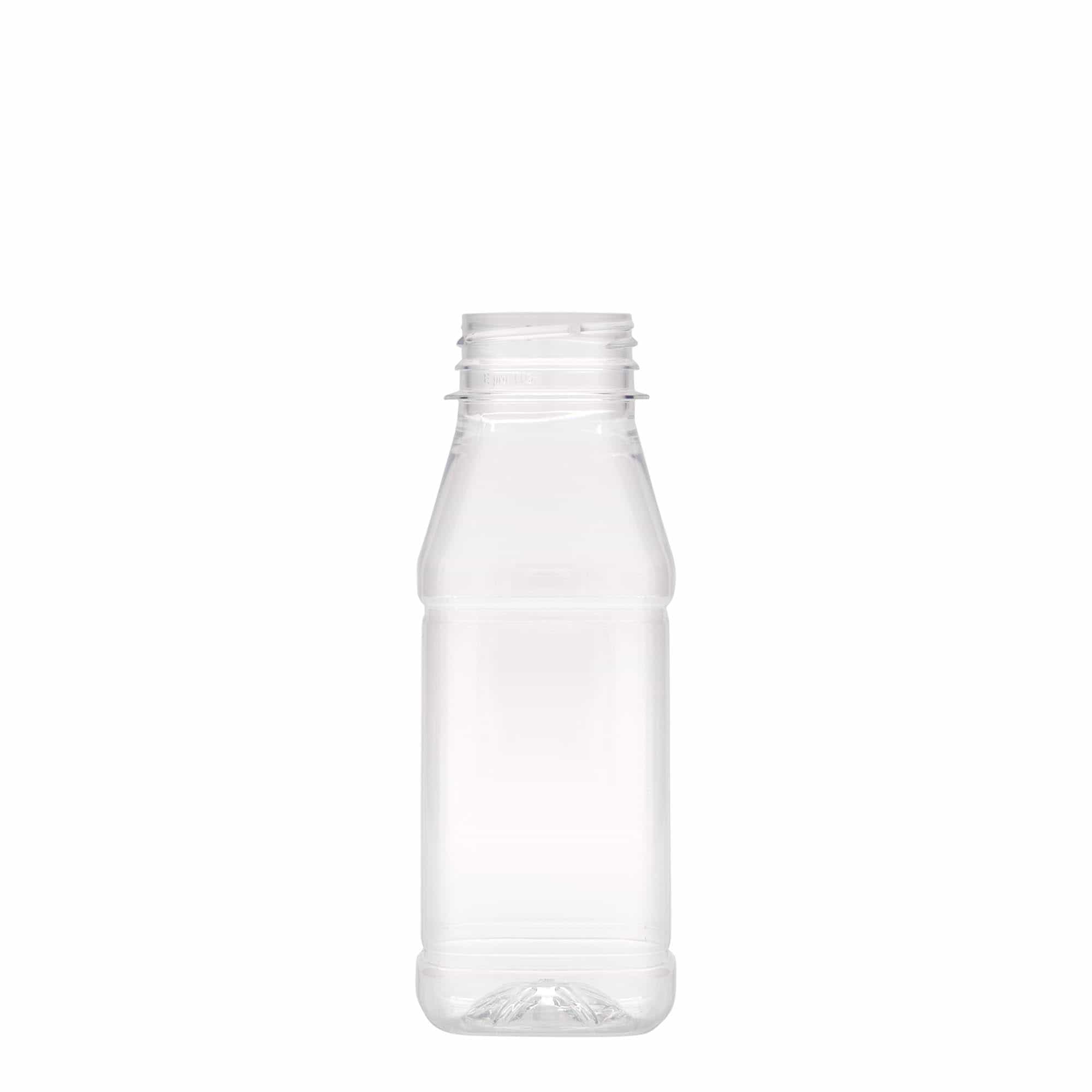 Botella PET de 250 ml 'Milk and Juice Carré', cuadrada, plástico, boca: 38 mm