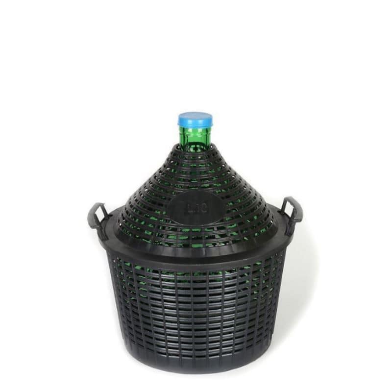Damajuana de cuello estrecho de 10 l, vidrio, verde, boca: capuchón Damajuana de cuello estrecho de 10 l, vidrio, verde, boca: capuchón