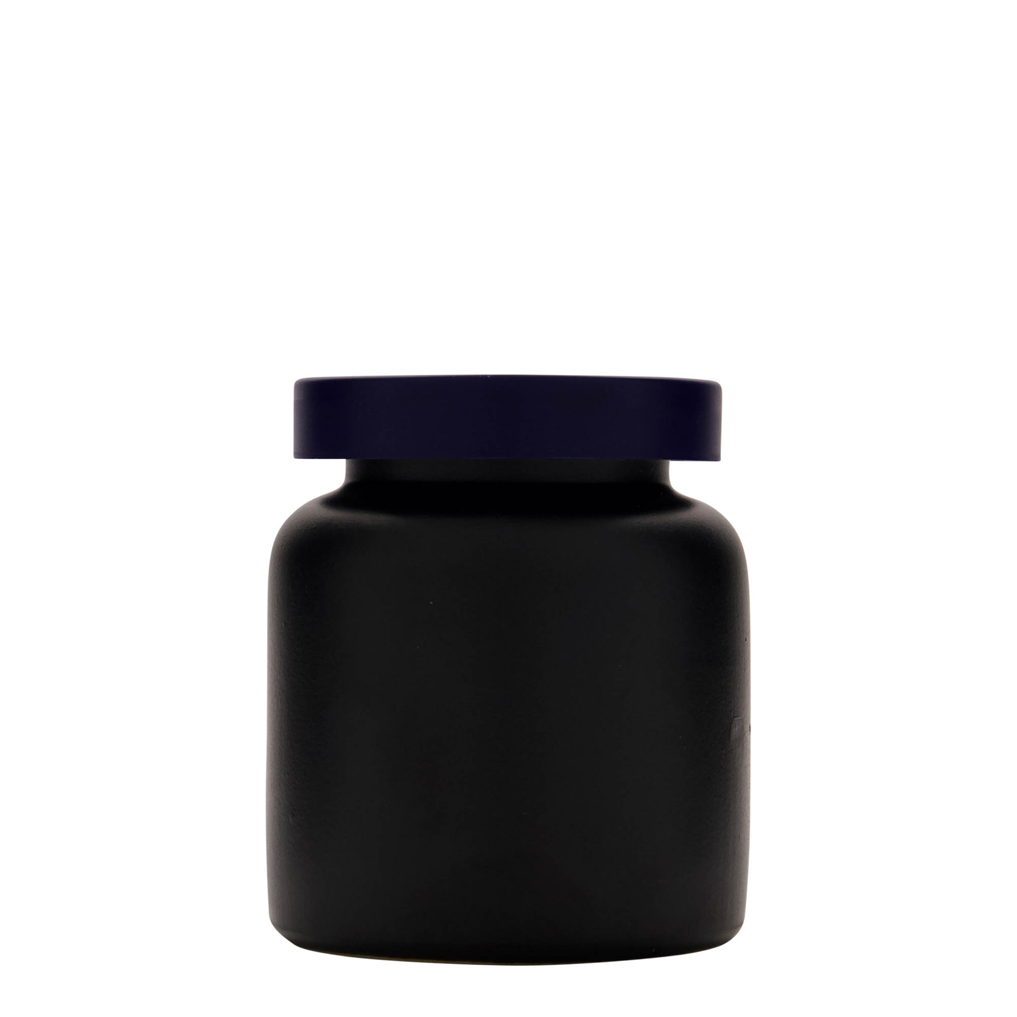270 ml tarro de gres, cerámica, negro, boca: tapa de solapa