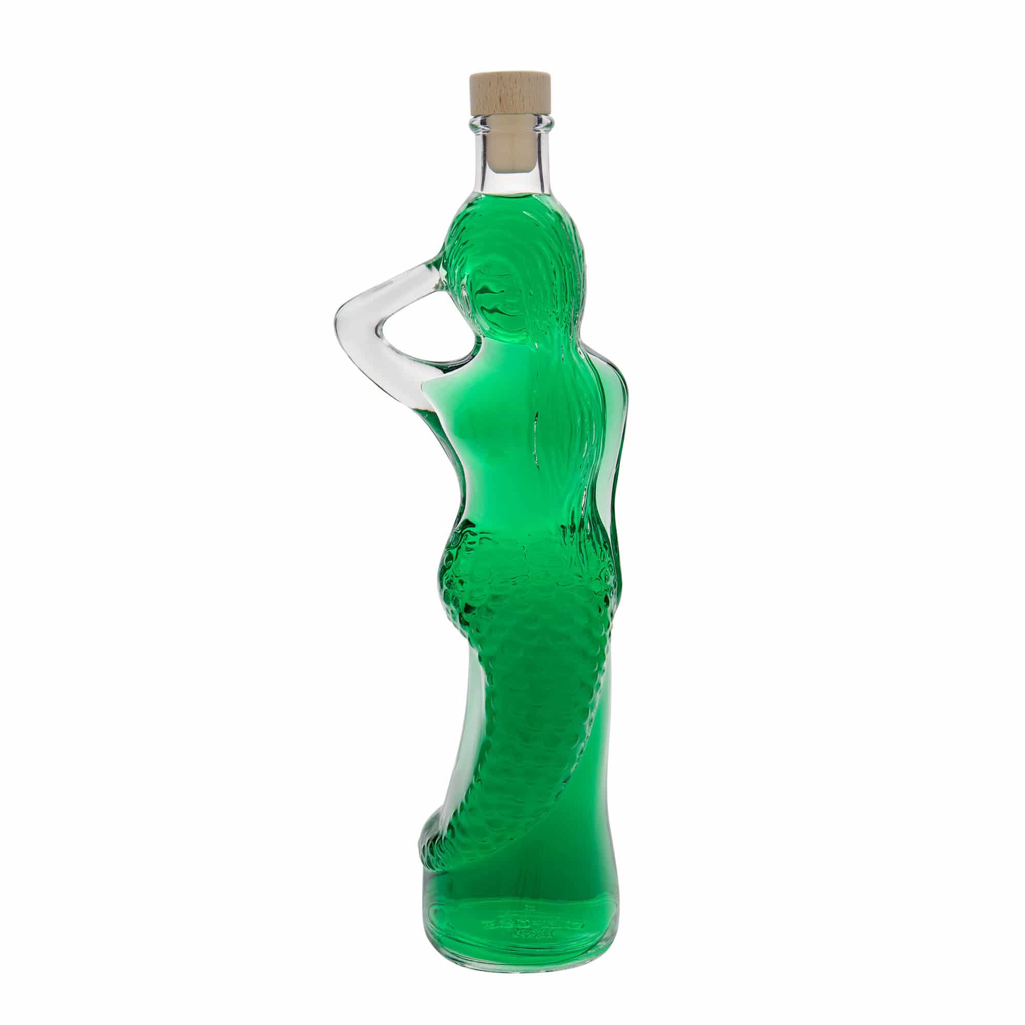 Botella de vidrio de 500 ml 'Sirena', boca: corcho