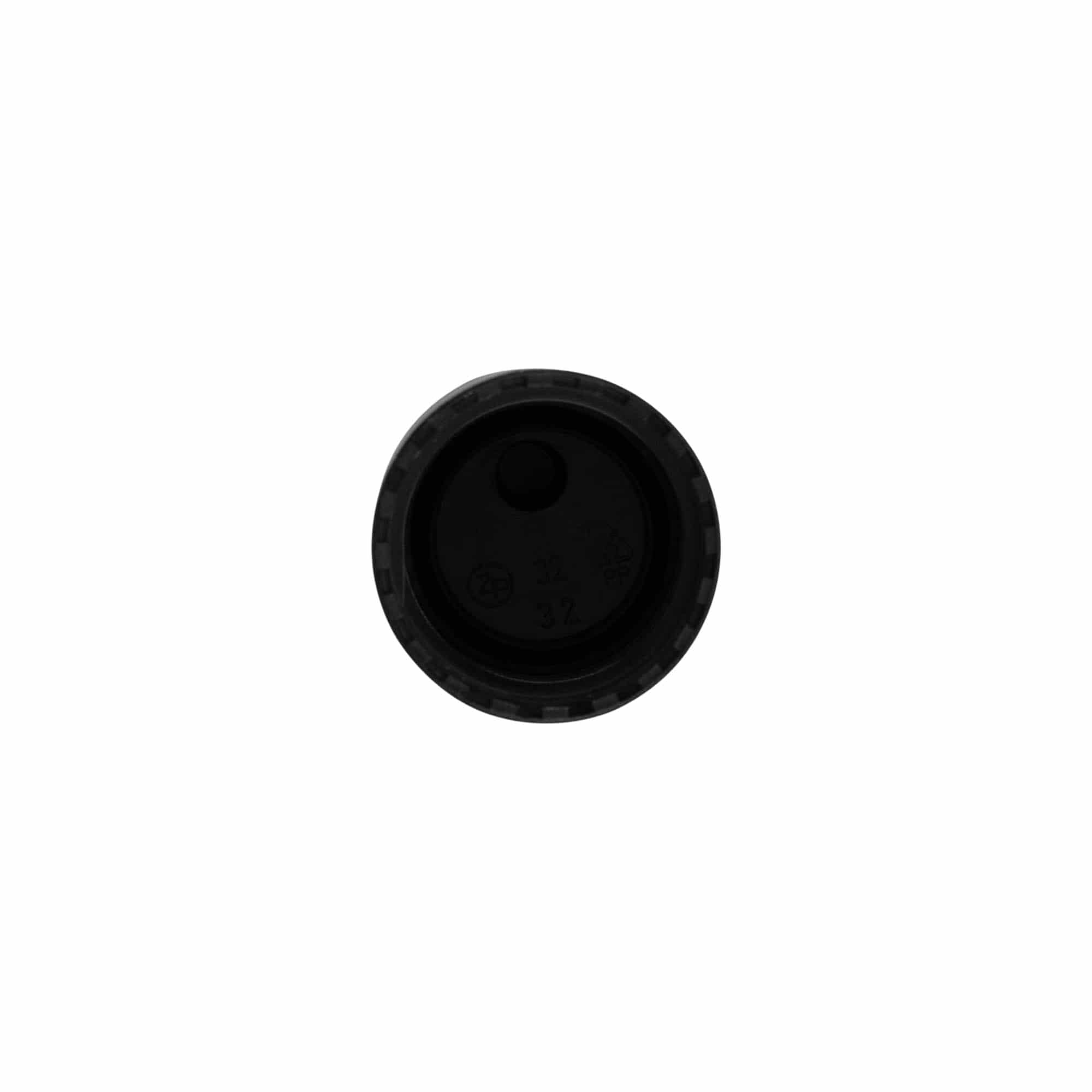 Tapa de rosca Disc Top, plástico PP, negro, para boca: 24/410 Tapa de rosca Disc Top, plástico PP, negro, para boca: 24/410