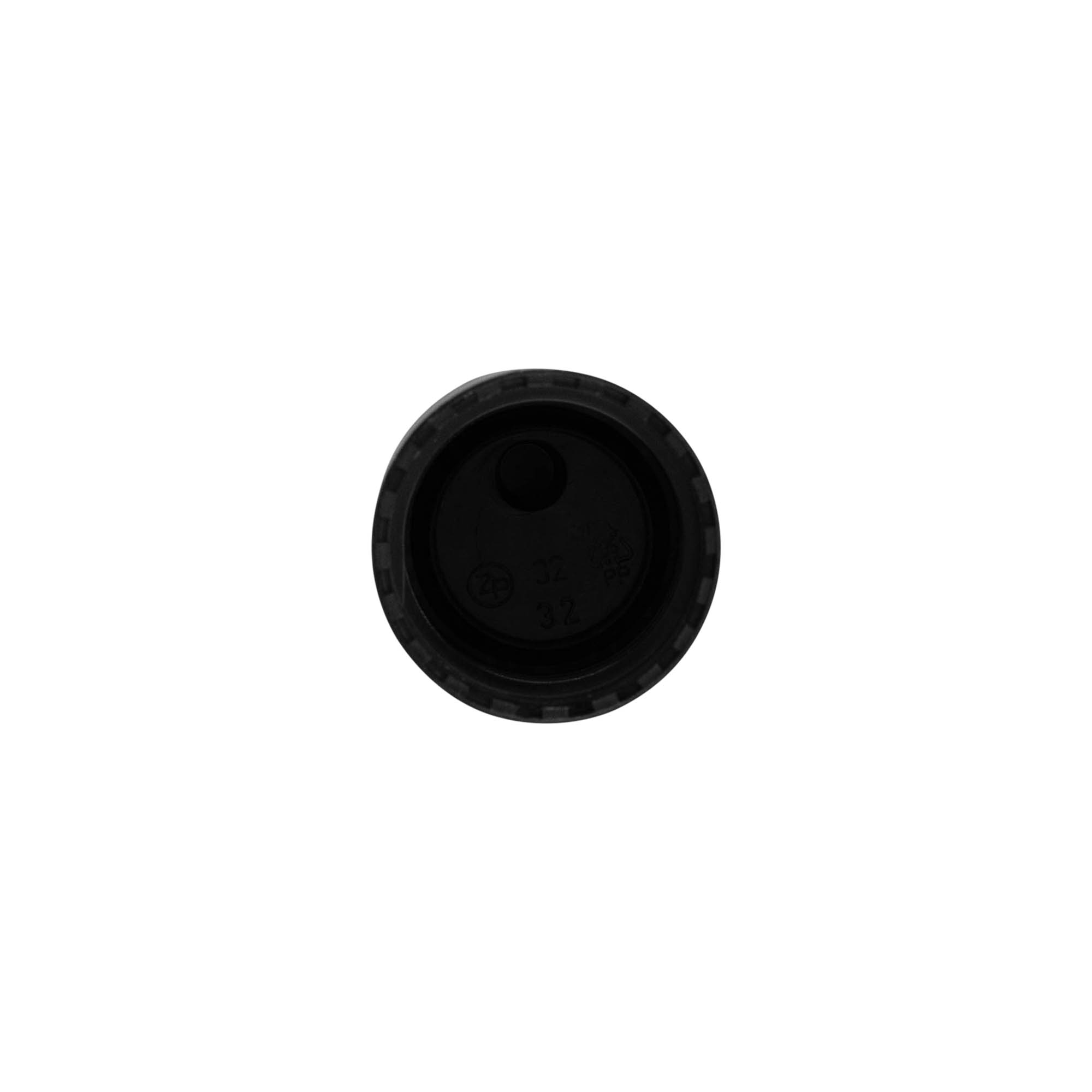 Tapa de rosca Disc Top, plástico PP, negro, para boca: 24/410 Tapa de rosca Disc Top, plástico PP, negro, para boca: 24/410