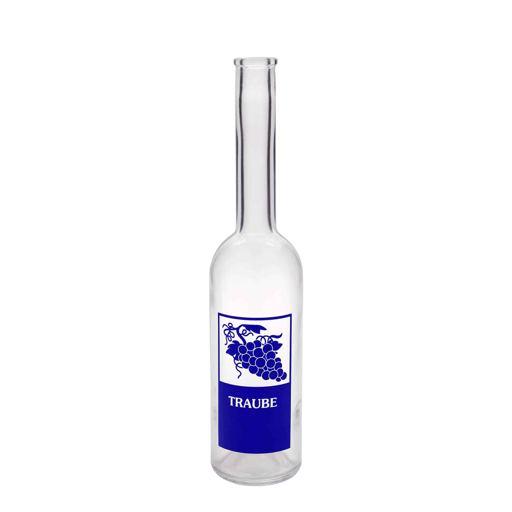 Botella de vidrio 'Opera' de 500 ml, motivo: racimo de uvas, boca: corcho