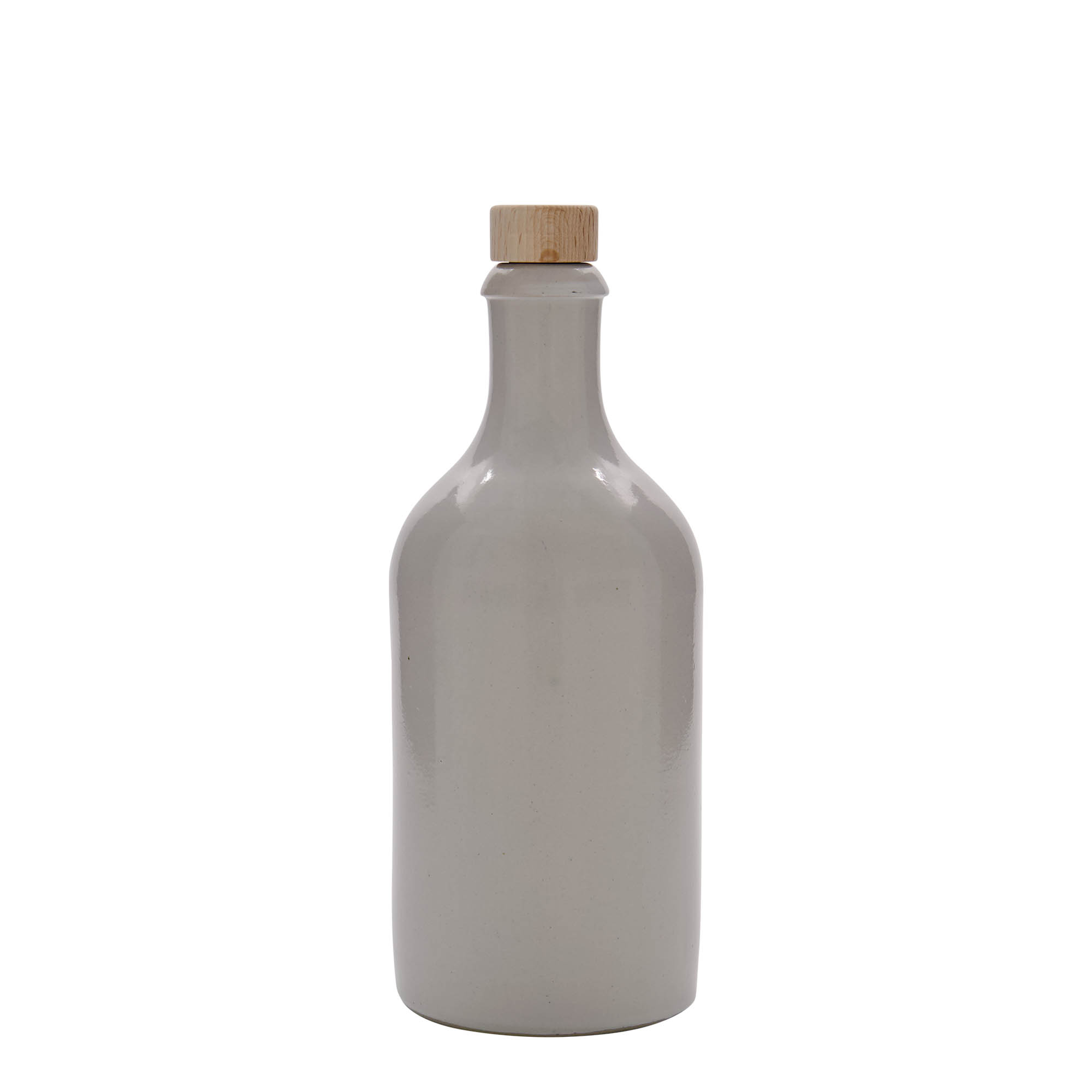 Jarra de barro de 500 ml, gres, blanca, boca: corcho Jarra de barro de 500 ml, gres, blanca, boca: corcho