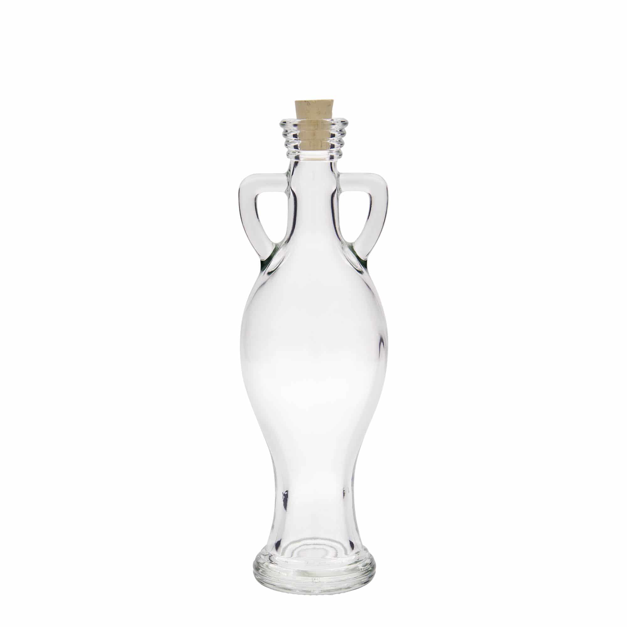 Botella de vidrio 'Amphore' de 200 ml, boca: corcho