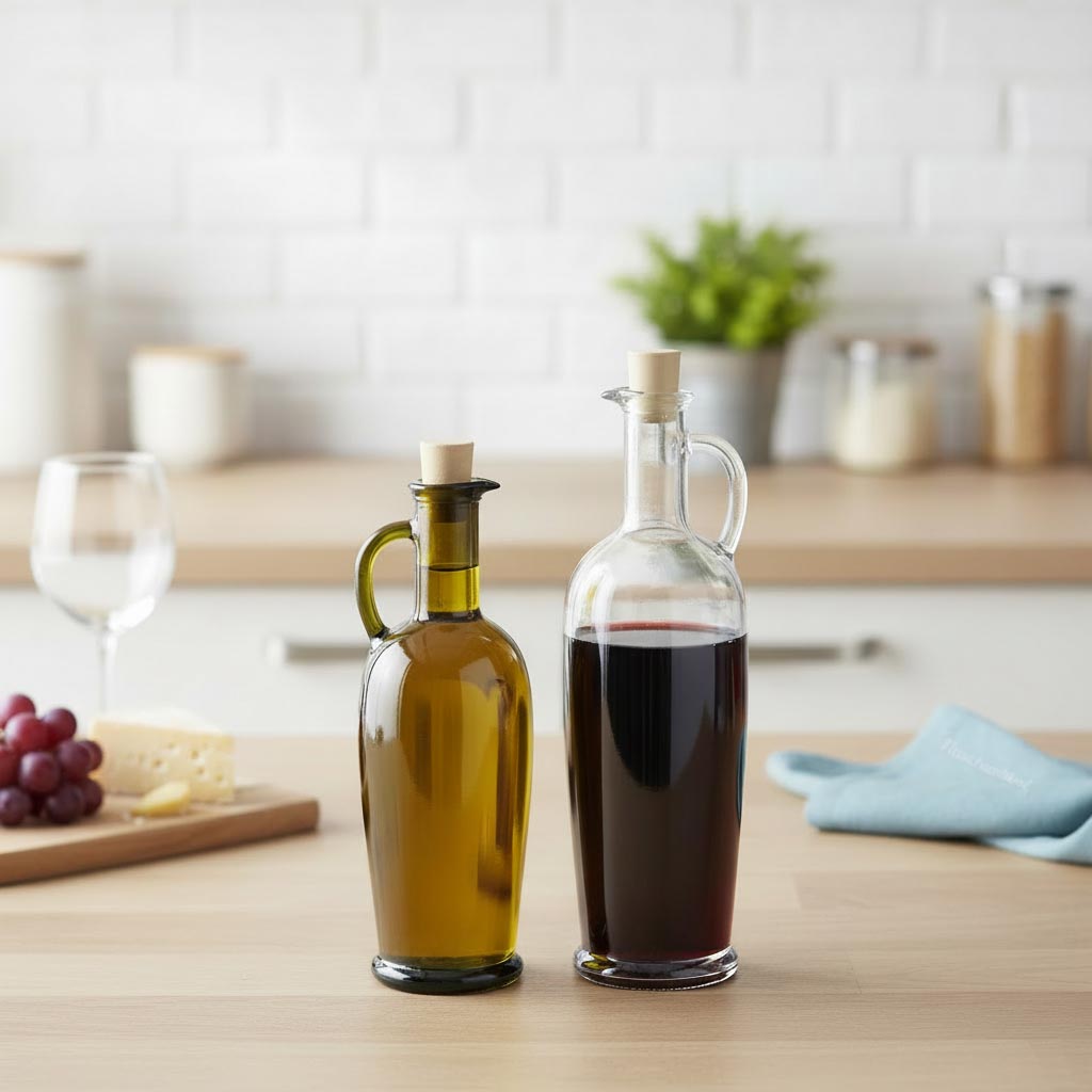 Botella de vidrio de 250 ml 'Eleganta', ovalada, boca: corcho