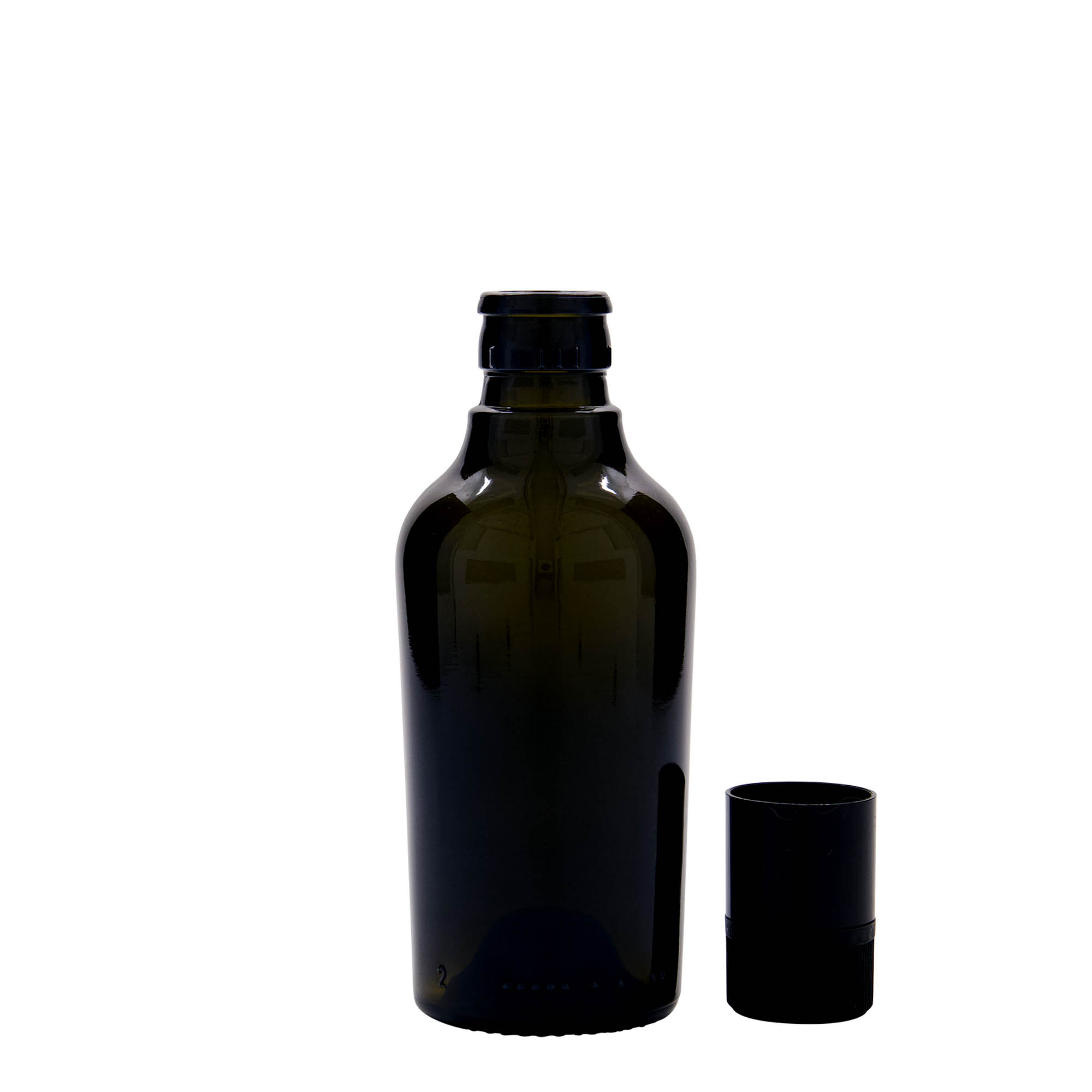 250 ml Botella de vinagre/aceite 'Oleum', vidrio, verde antiguo, boca: DOP